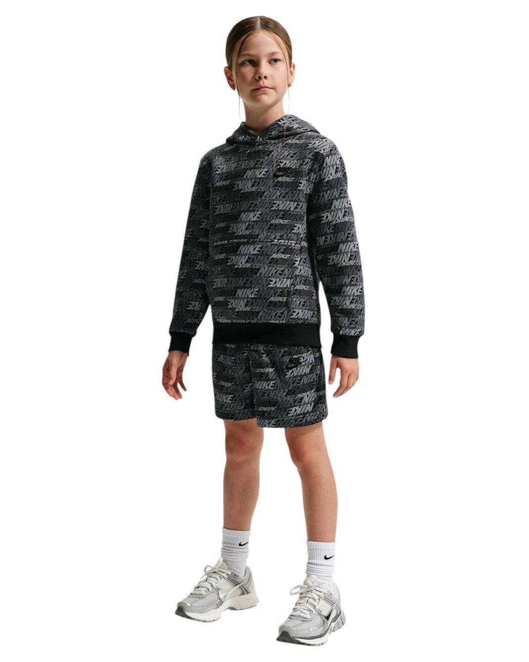 Nike Big Kids' Sportswear Club Fleece Pullover Hoodie - Black - BLACK Thumbnail View 7
