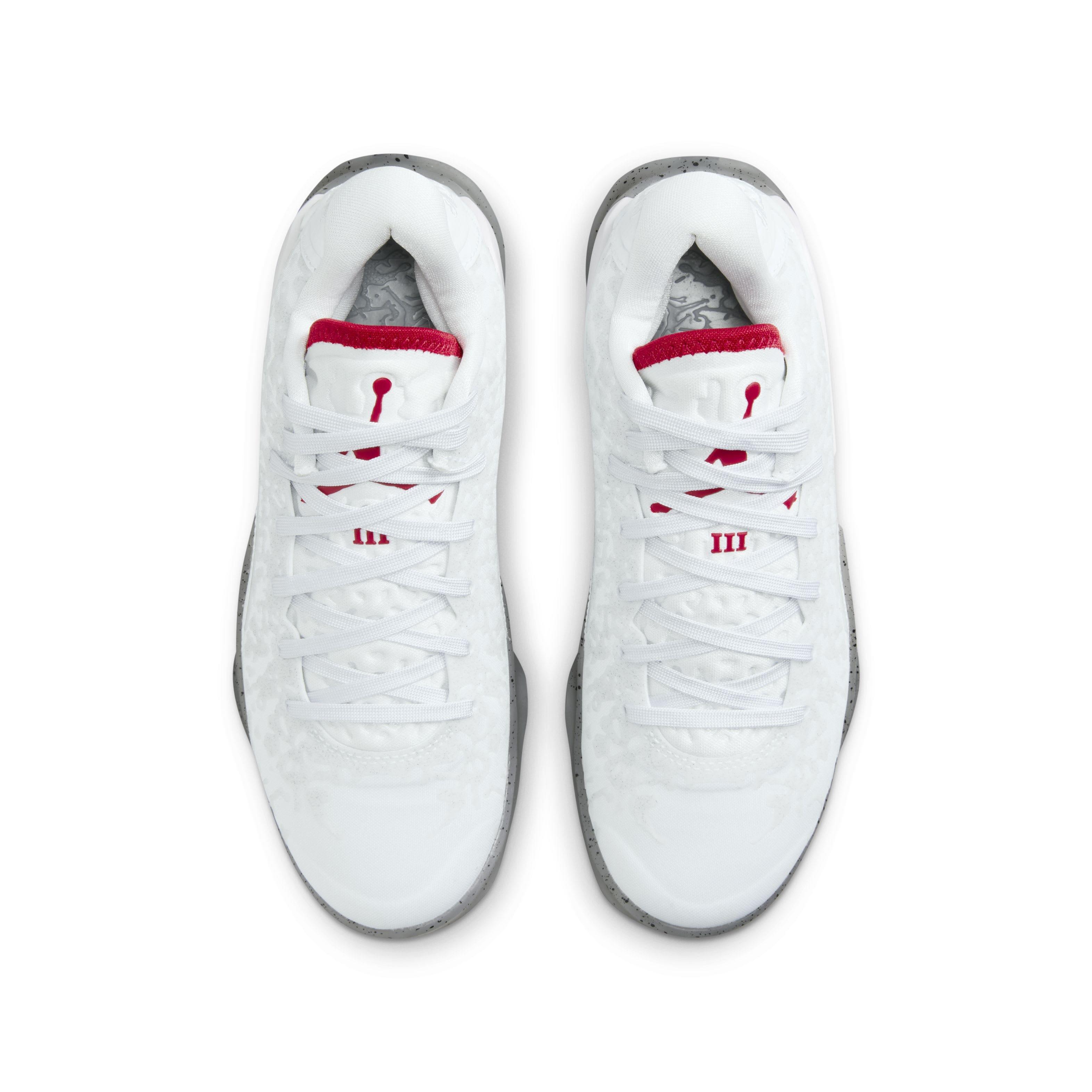 Jordan Zion 3 Fresh Paint Grade School Boys' "White/Cement Grey/Pure Platinum/Red" Basketball Shoe