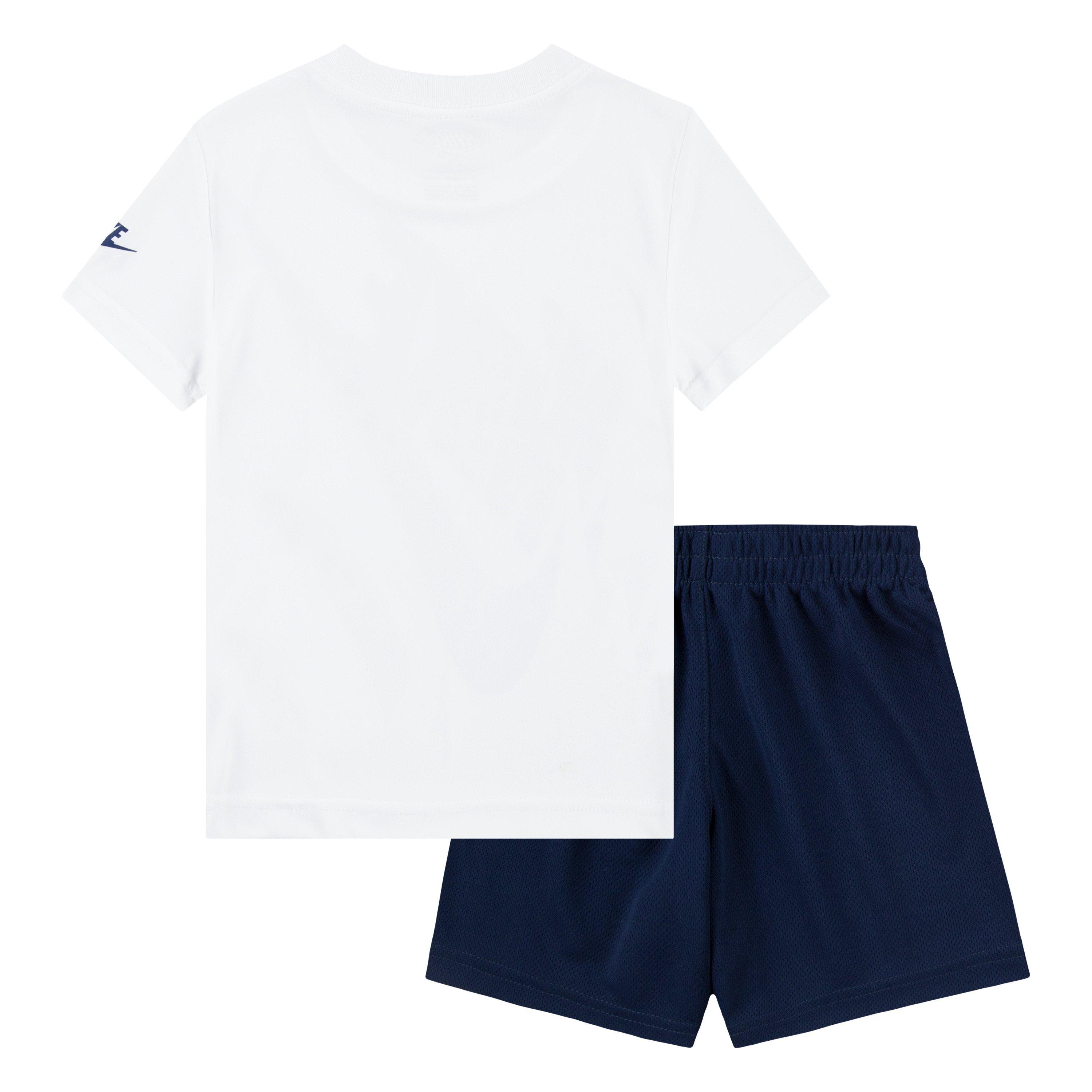 Nike Dri-FIT Futura Mesh 2-Piece Toddler Boys' White/Navy Short Set