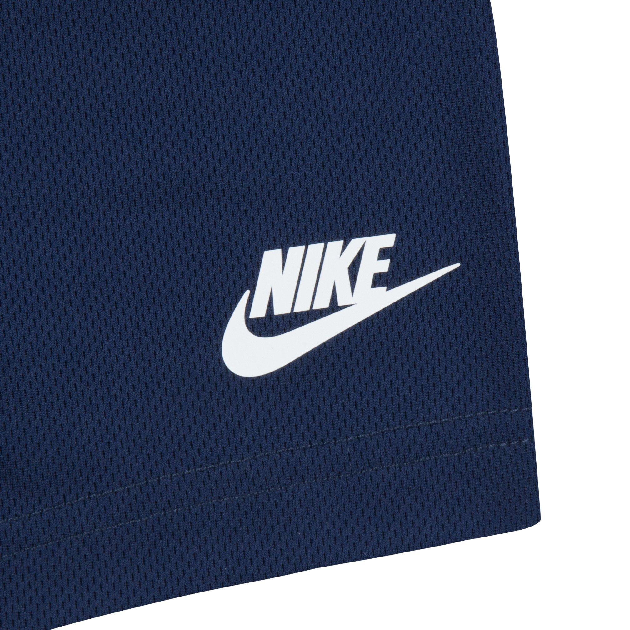 Nike Toddler Boys' Dri-FIT Futura Mesh 2-Piece Short Set - White/Navy - WHITE/NAVY Thumbnail View 4