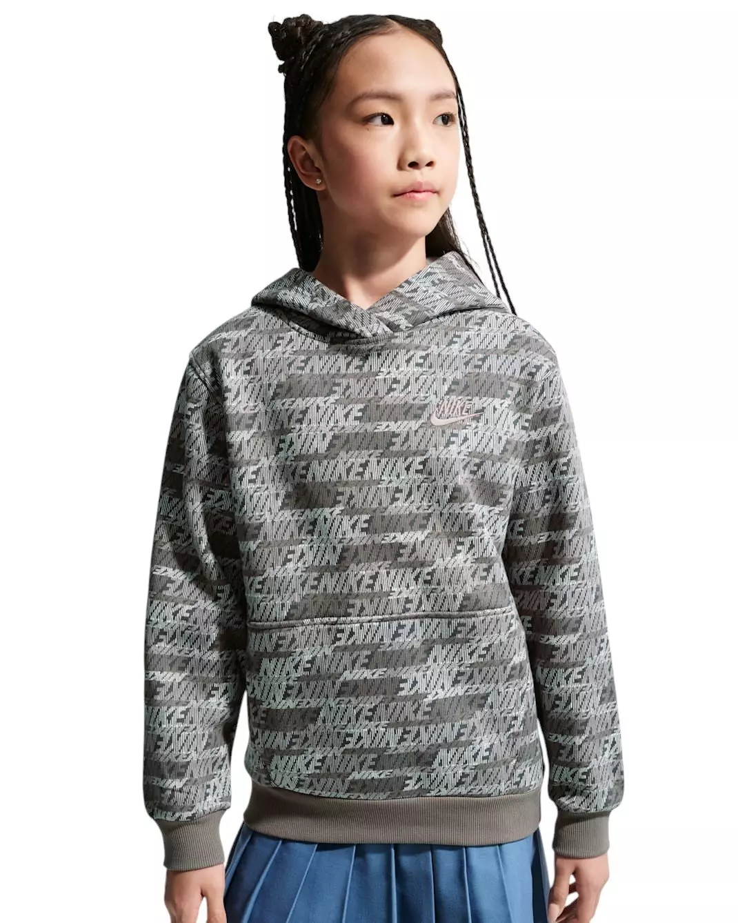 Nike Big Kids' Sportswear Club Fleece Pullover Hoodie - Cave Stone - CAVE STONE