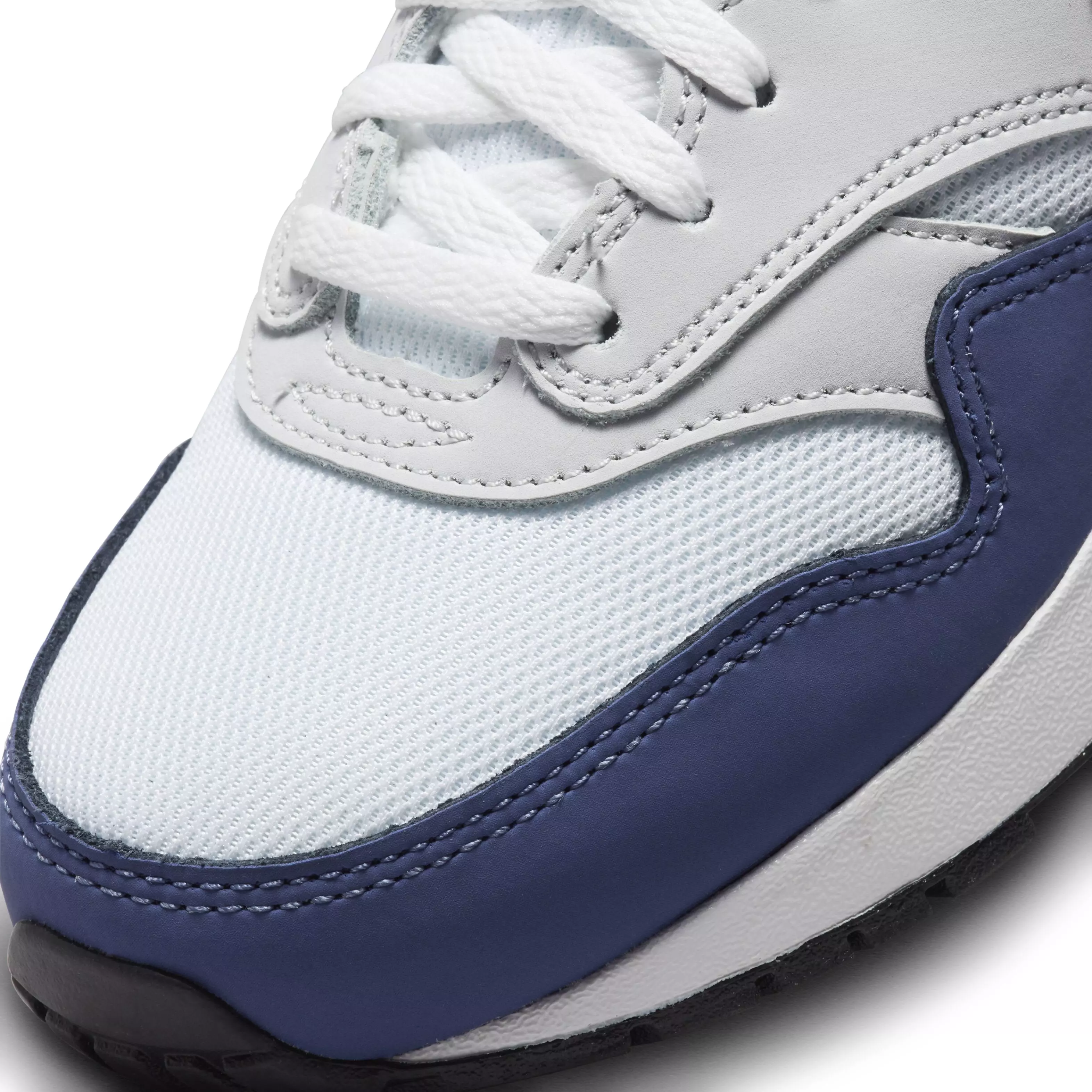 Nike Air Max 1 "White/Blue Recall/Pure Platinum/Tour Yellow" Grade School Boys' Shoe - WHITE/BLUE/PLATINUM/YELLOW