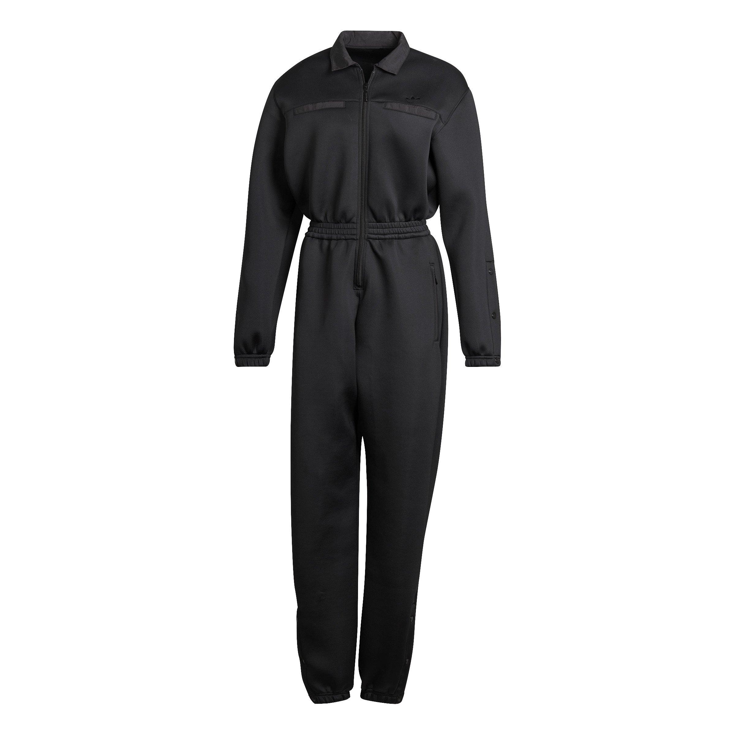 adidas Women's Spacer Nylon Jumpsuit-Black - BLACK Thumbnail View 6