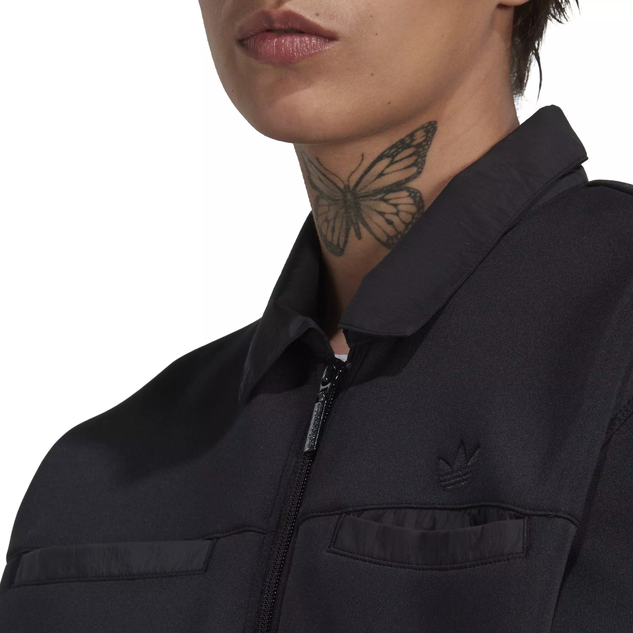 adidas Women's Spacer Nylon Jumpsuit-Black - BLACK