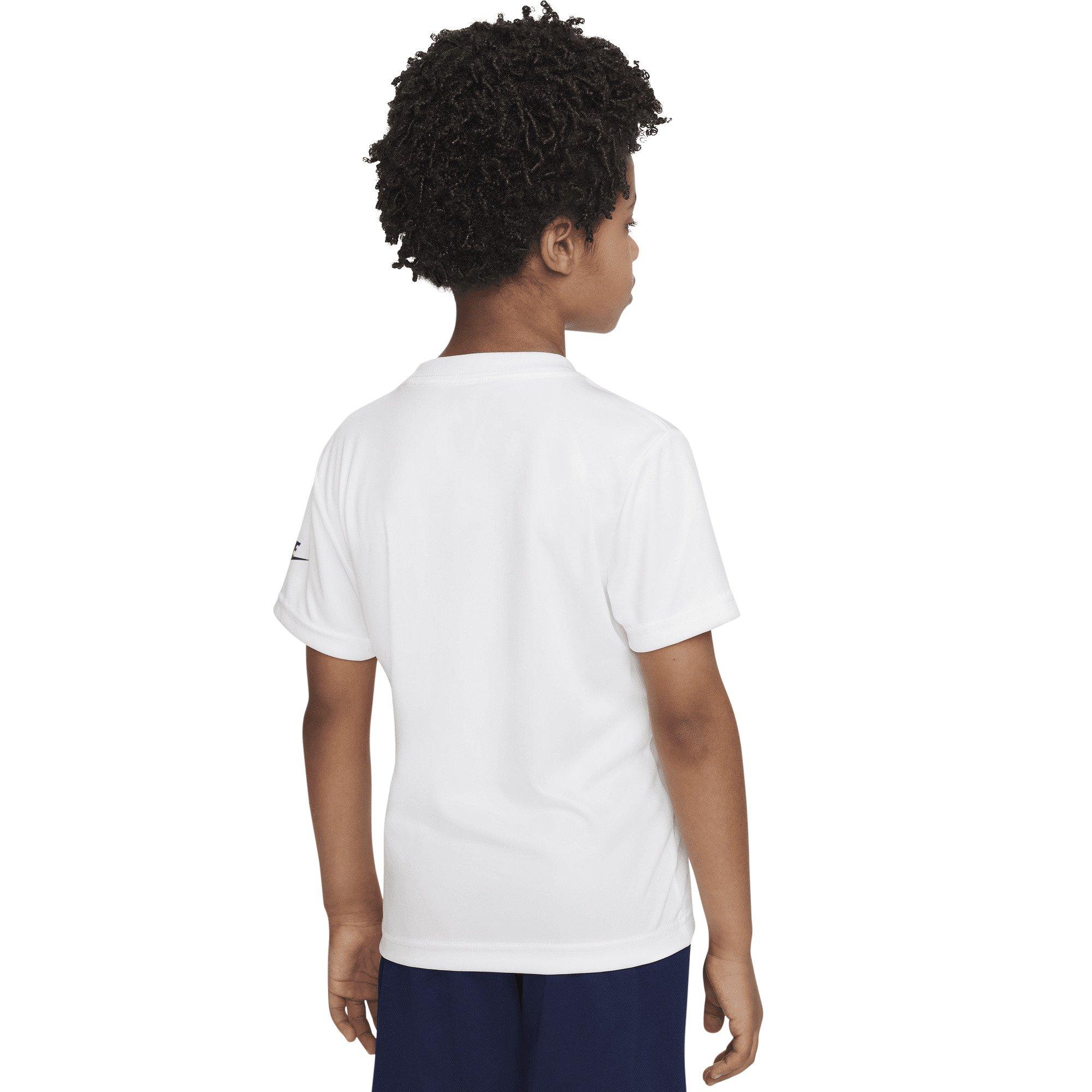 Nike Little Boys' Dri-FIT Futura Mesh 2-Piece Short Set - White/Navy - WHITE/NAVY Thumbnail View 2