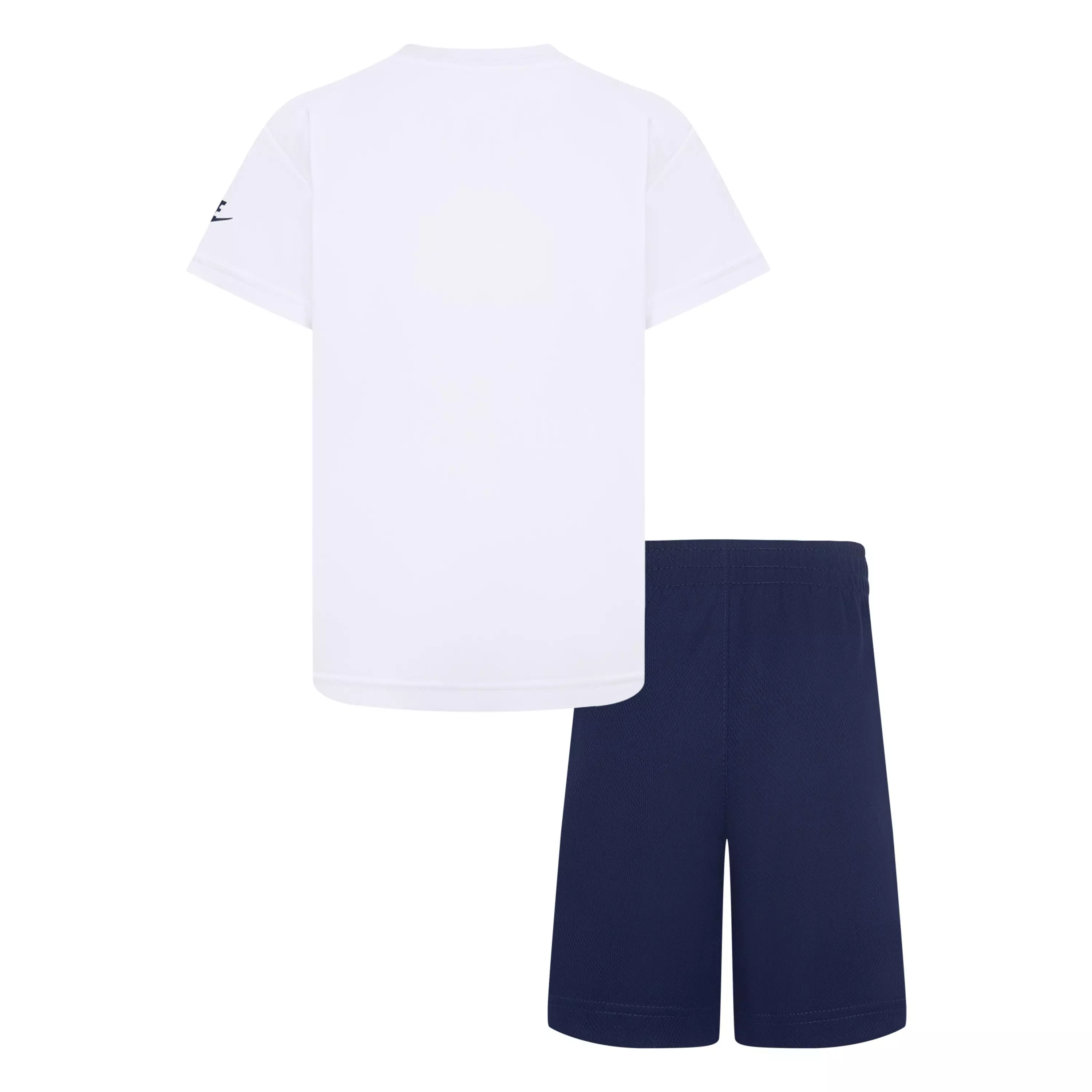 Nike Little Boys' Dri-FIT Futura Mesh 2-Piece Short Set -White/Navy - WHITE/NAVY