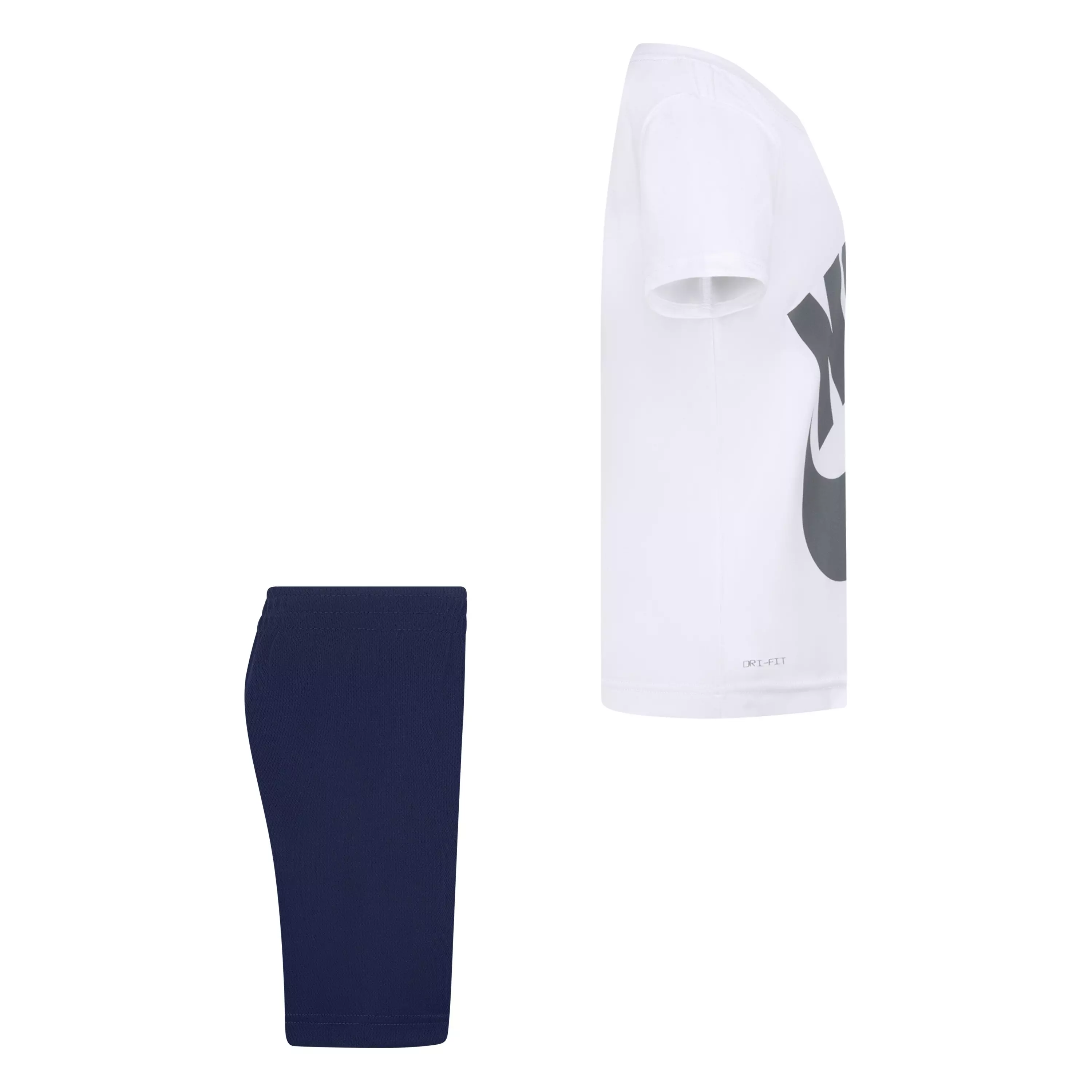 Nike Little Boys' Dri-FIT Futura Mesh 2-Piece Short Set -White/Navy - WHITE/NAVY