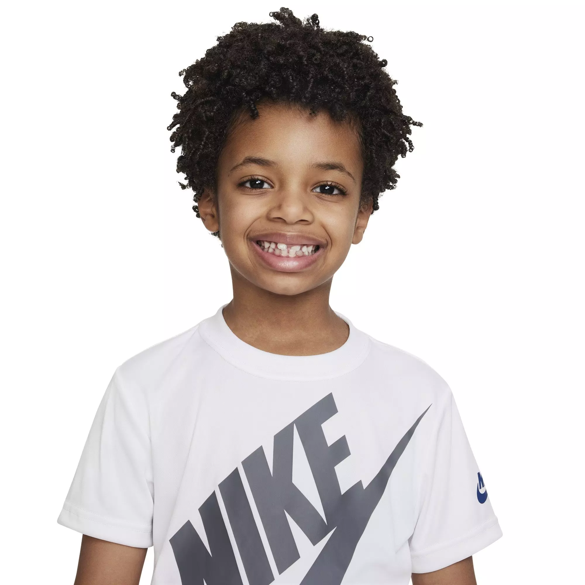 Nike Little Boys' Dri-FIT Futura Mesh 2-Piece Short Set - White/Navy - WHITE/NAVY
