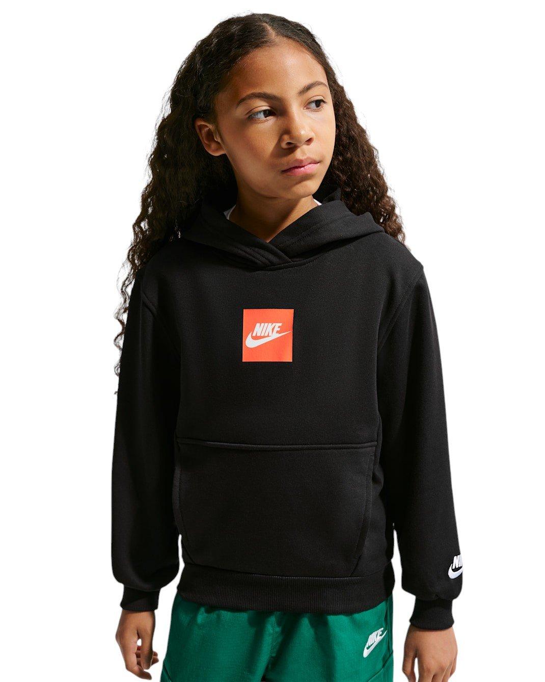 Nike Big Kids' Sportswear Club French Terry Hoodie - Black - BLACK Thumbnail View 3