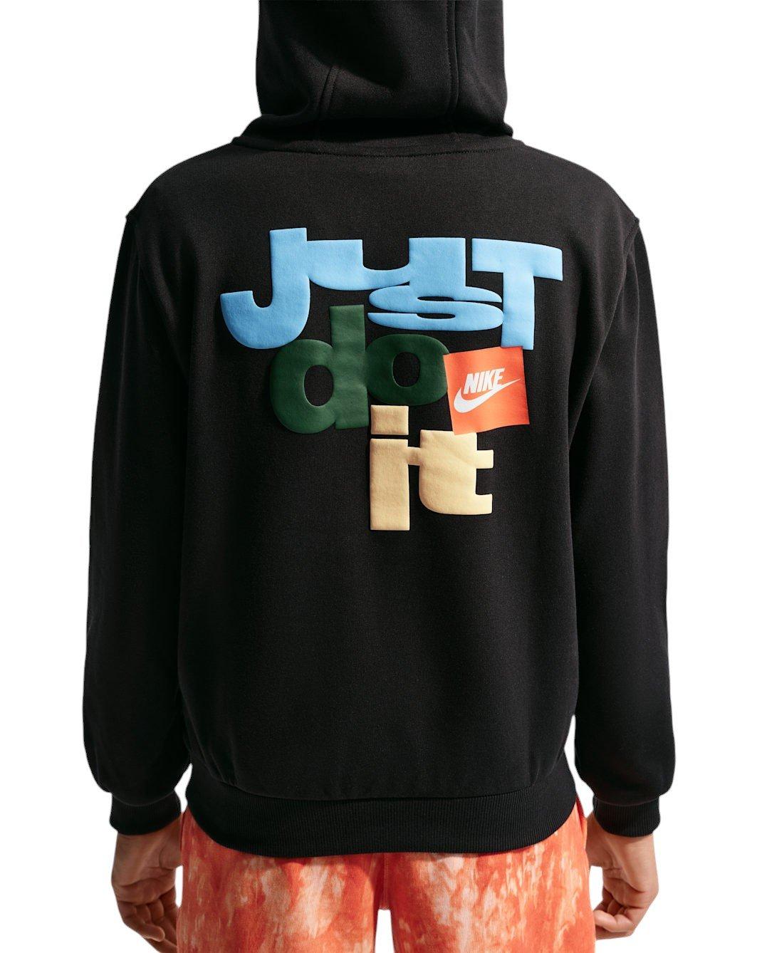 Nike Big Kids' Sportswear Club French Terry Hoodie - Black - BLACK Thumbnail View 4