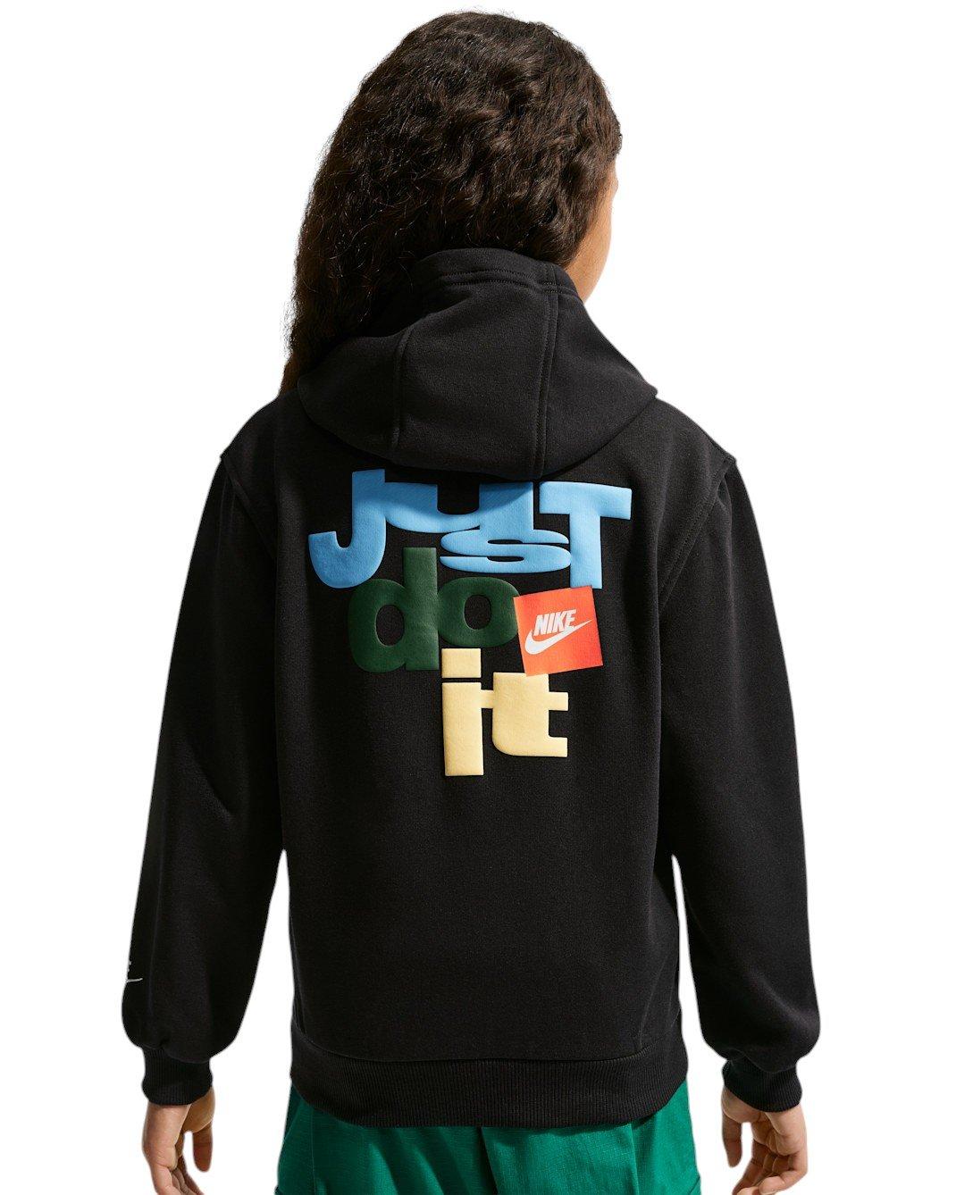 Nike Big Kids' Sportswear Club French Terry Hoodie - Black - BLACK Thumbnail View 5