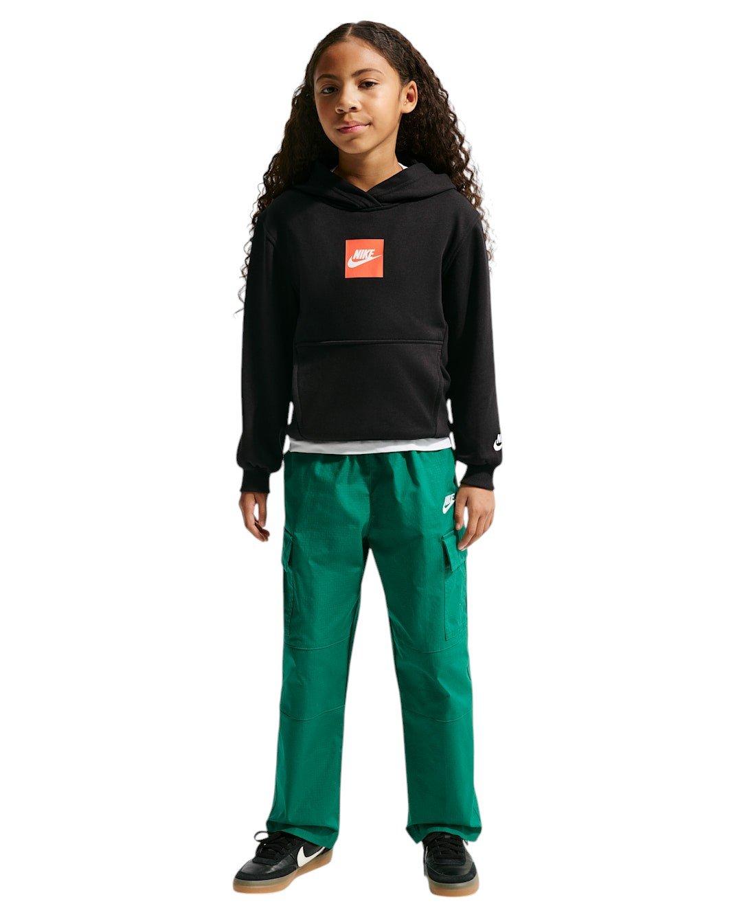 Nike Big Kids' Sportswear Club French Terry Hoodie - Black - BLACK Thumbnail View 7