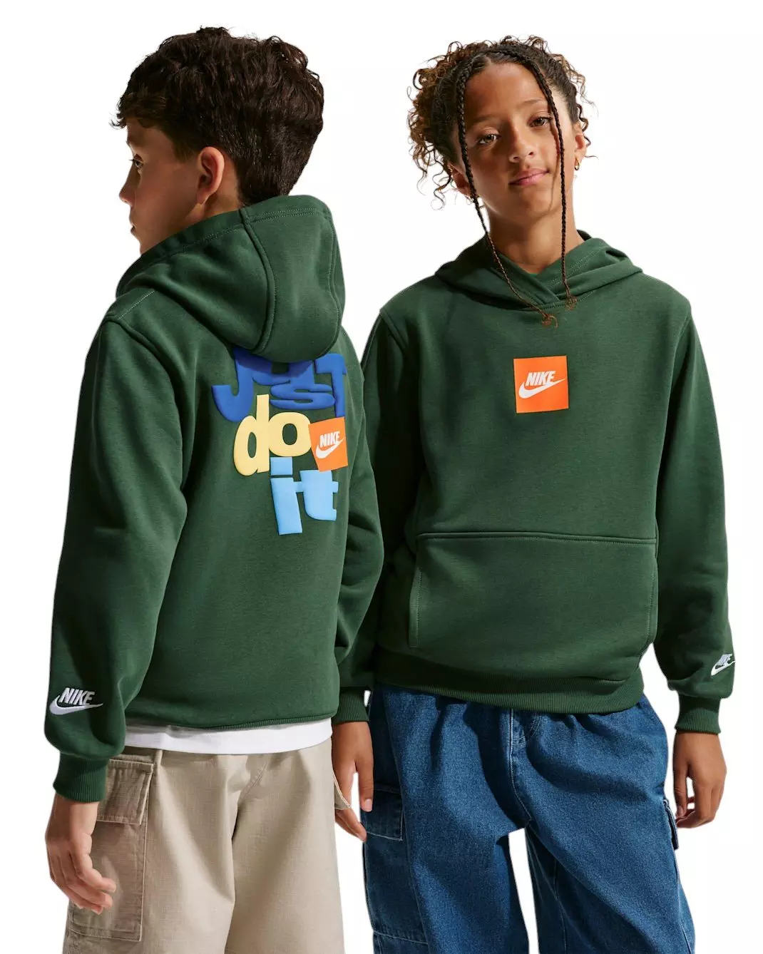 Nike Big Kids' Sportswear Club French Terry Hoodie - Fir Green - FIR GREEN