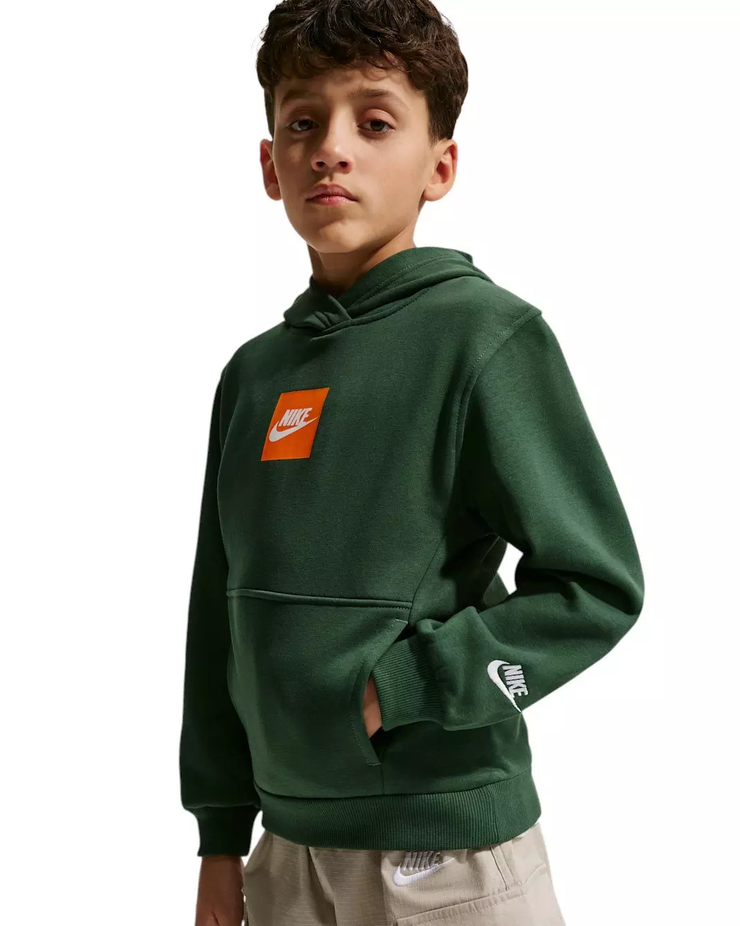 Nike Big Kids' Sportswear Club French Terry Hoodie - Fir Green - FIR GREEN