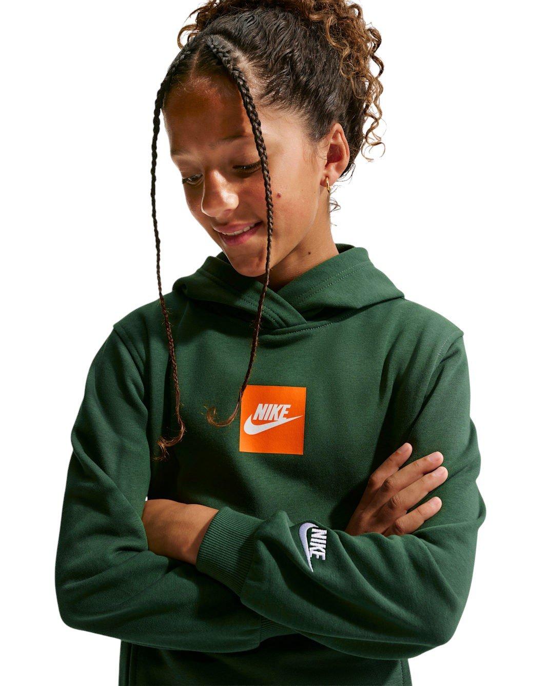 Nike Big Kids' Sportswear Club French Terry Hoodie - Fir Green - FIR GREEN Thumbnail View 3