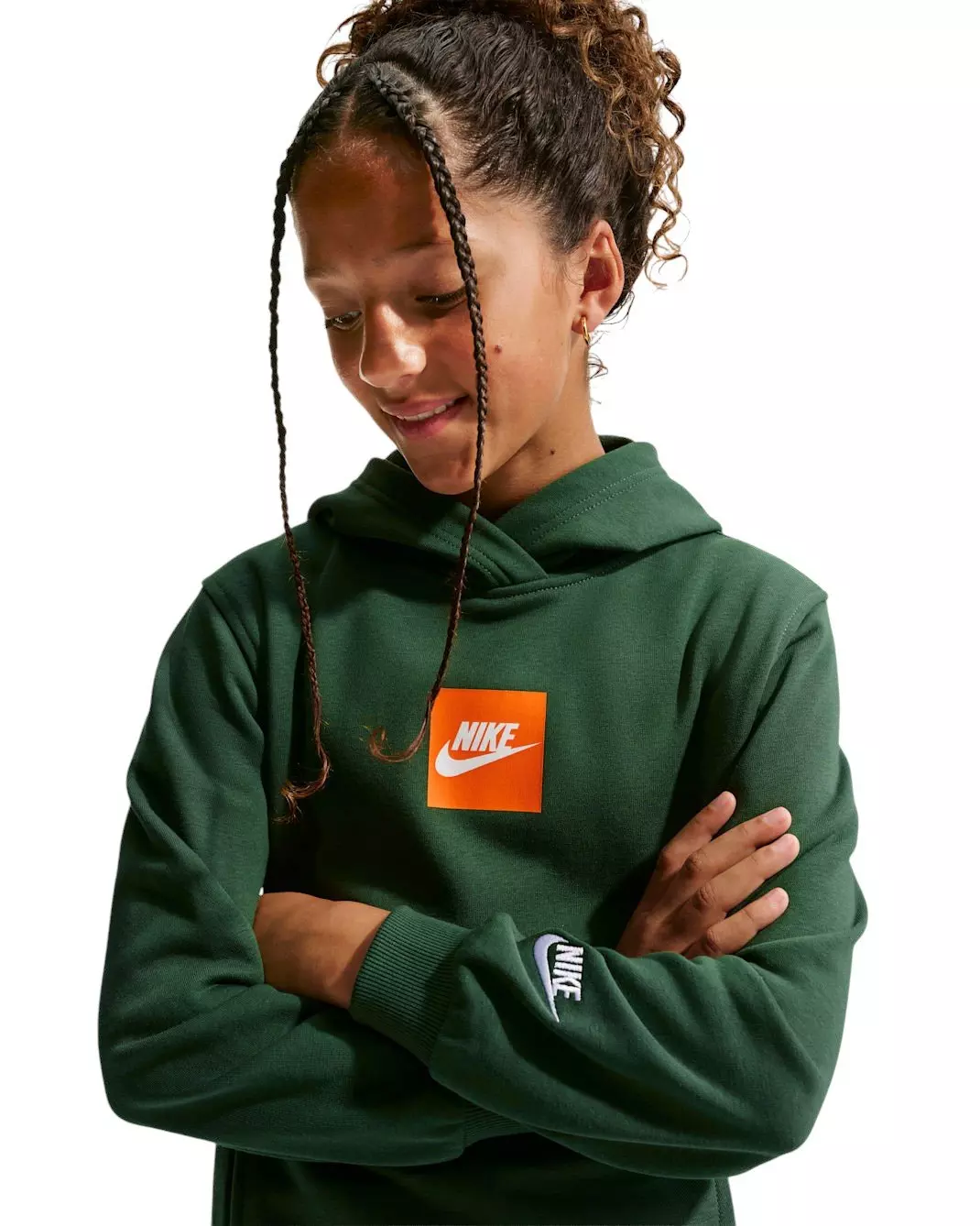 Nike Big Kids' Sportswear Club French Terry Hoodie - Fir Green - FIR GREEN