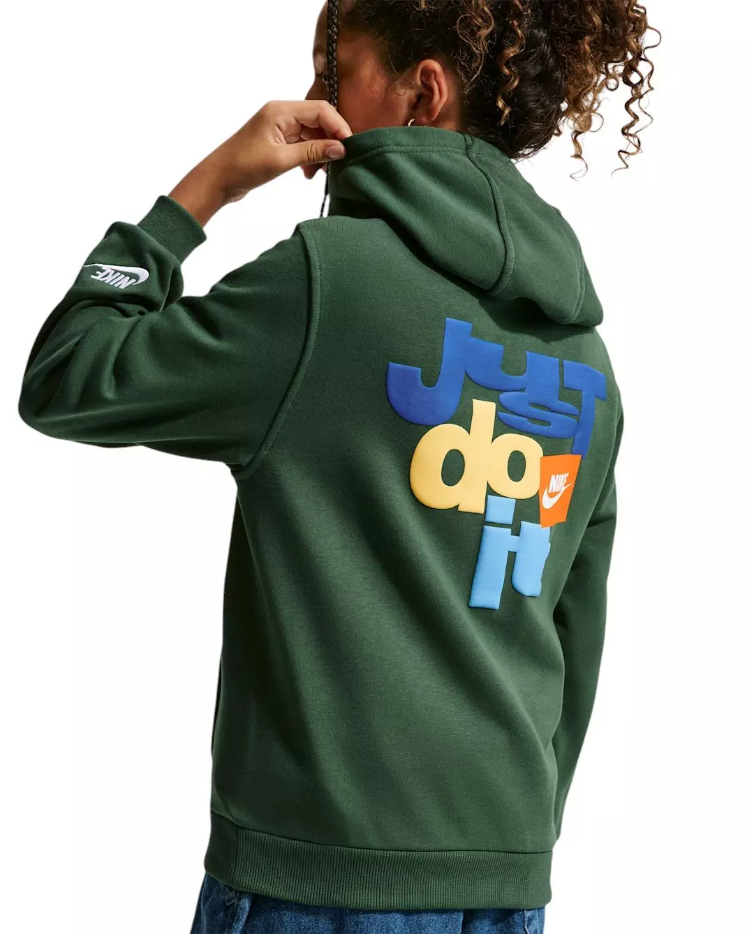 Nike Big Kids' Sportswear Club French Terry Hoodie - Fir Green - FIR GREEN