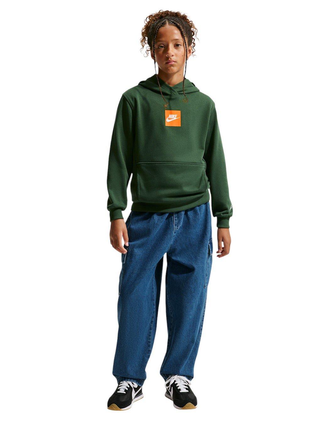 Nike Big Kids' Sportswear Club French Terry Hoodie - Fir Green - FIR GREEN Thumbnail View 7