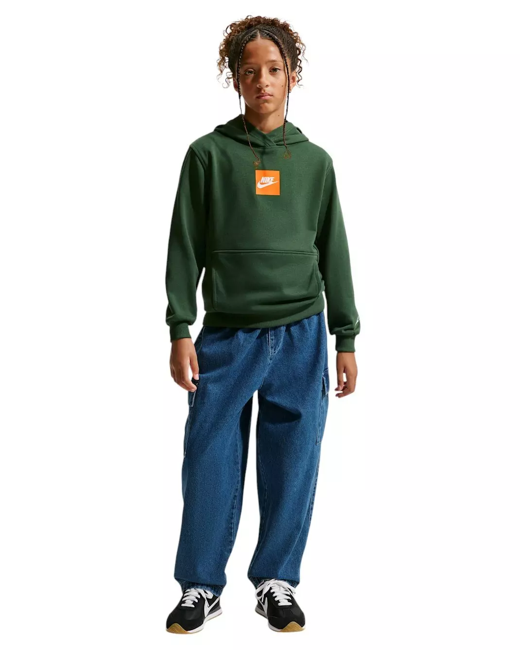 Nike Big Kids' Sportswear Club French Terry Hoodie - Fir Green - FIR GREEN