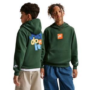 Nike Big Kids' Sportswear Club French Terry Hoodie - Fir Green - FIR GREEN