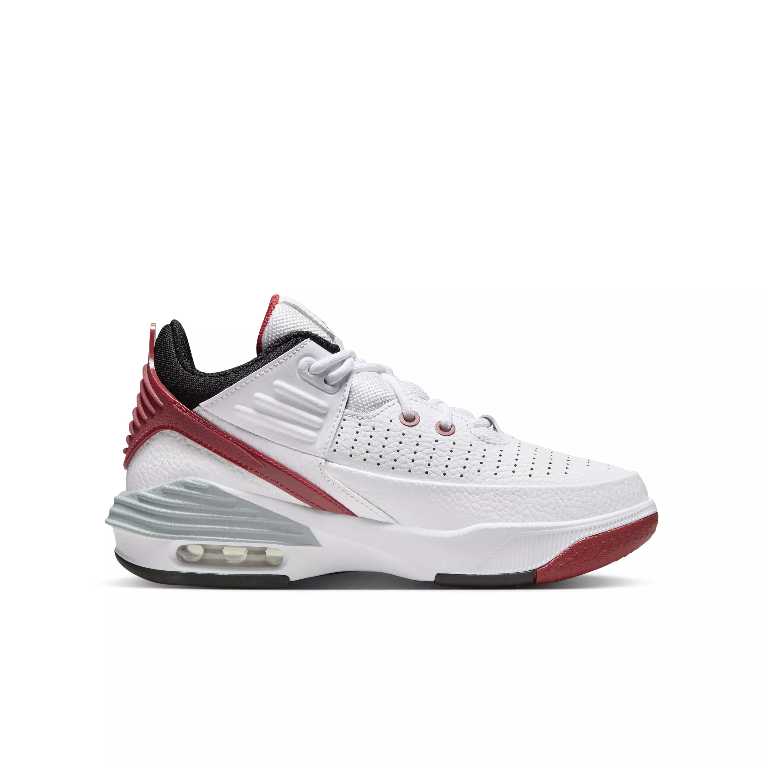Jordan Max Aura 5 "White/Varsity Red/Wolf Grey/Black" Grade School Boys' Shoe - WHITE/RED/GREY/BLACK