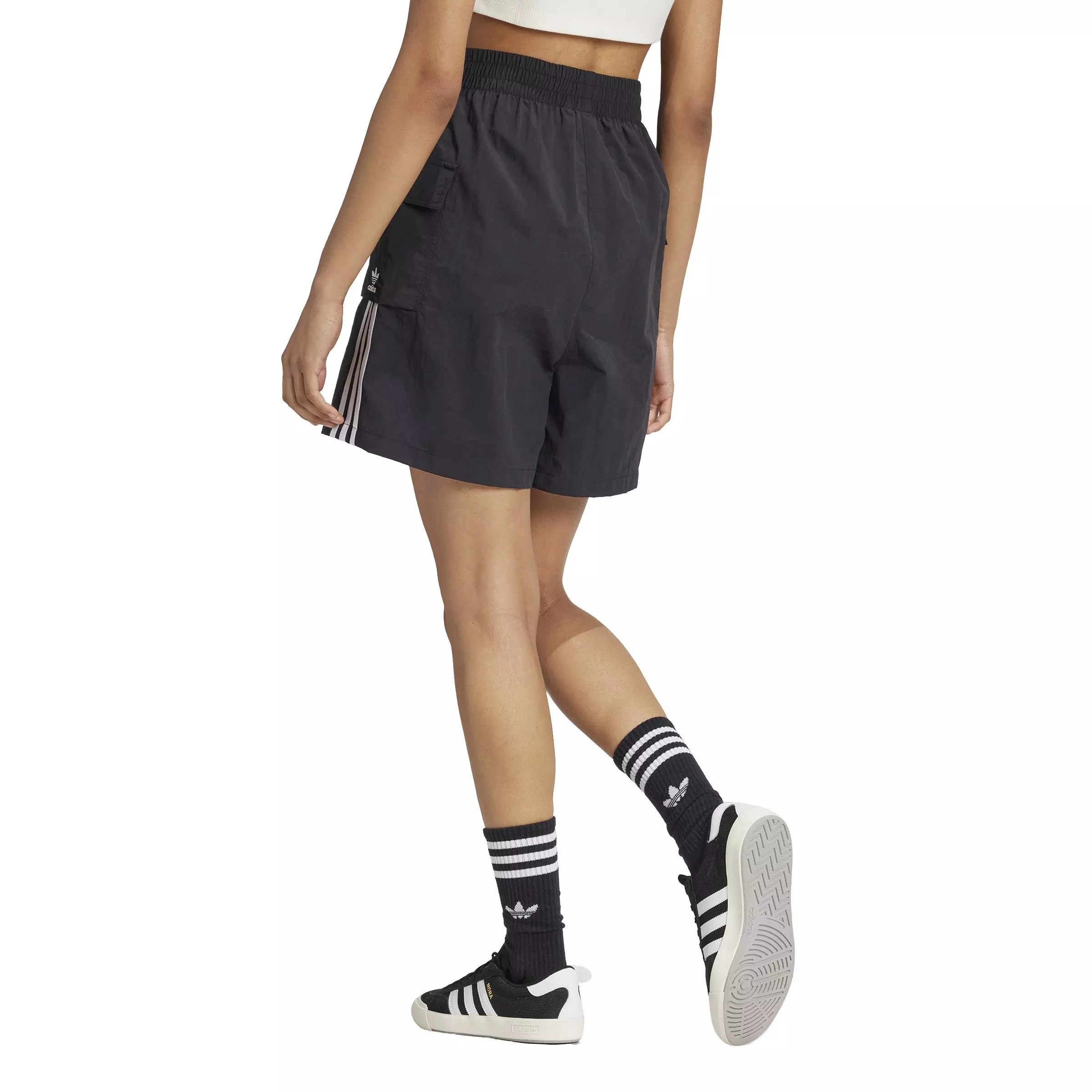 adidas Originals Women's Adicolor Cargo Shorts -Black - BLACK