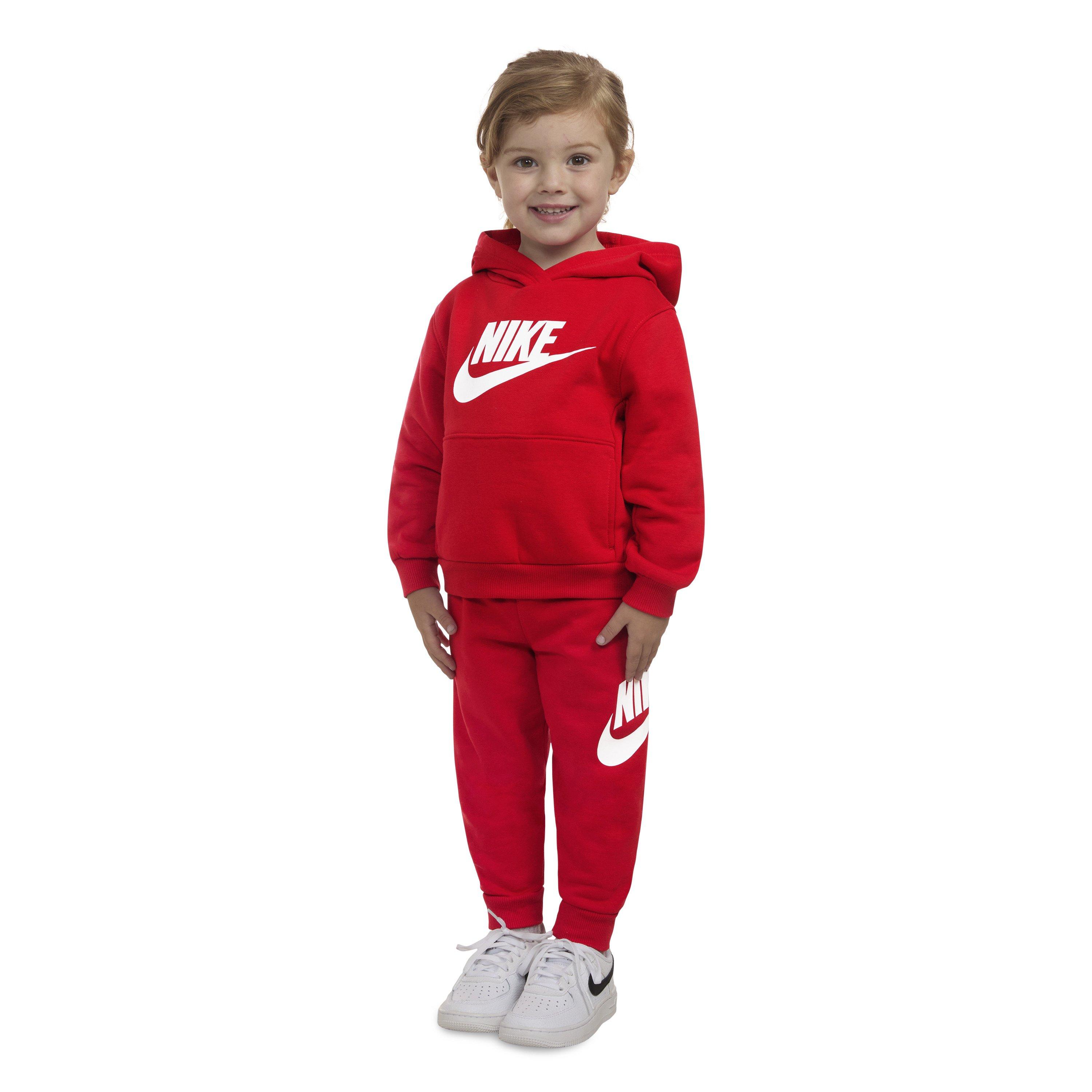 Nike Toddler Sportswear Club Fleece Hoodie Set - Red - RED Thumbnail View 4