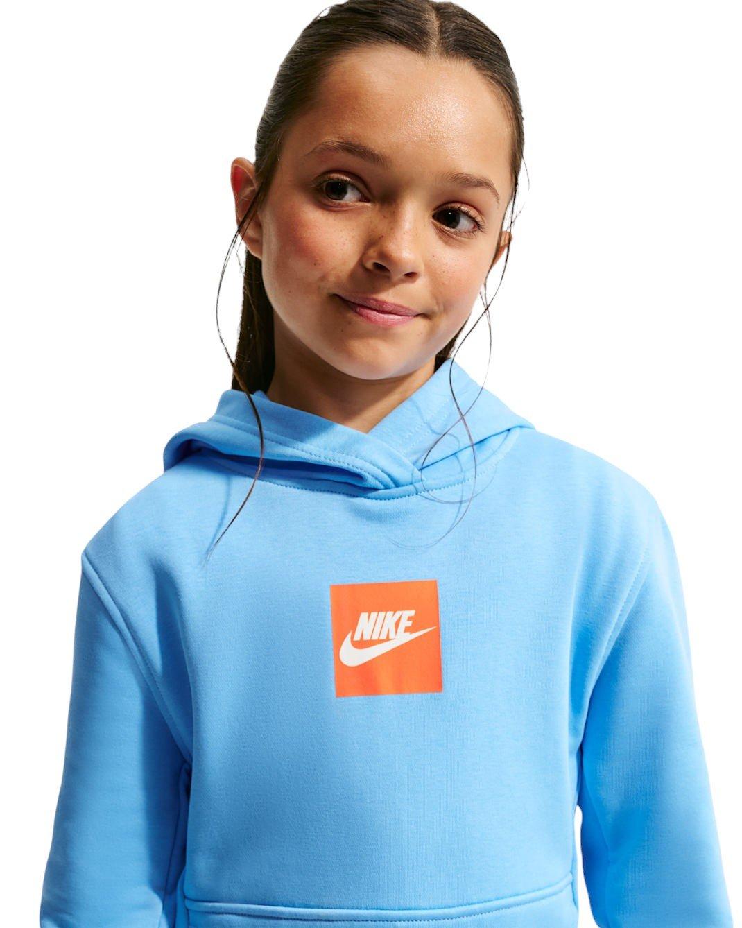Nike Big Kids' Sportswear Club French Terry Hoodie - Football Blue - FOOTBALL BLUE Thumbnail View 3