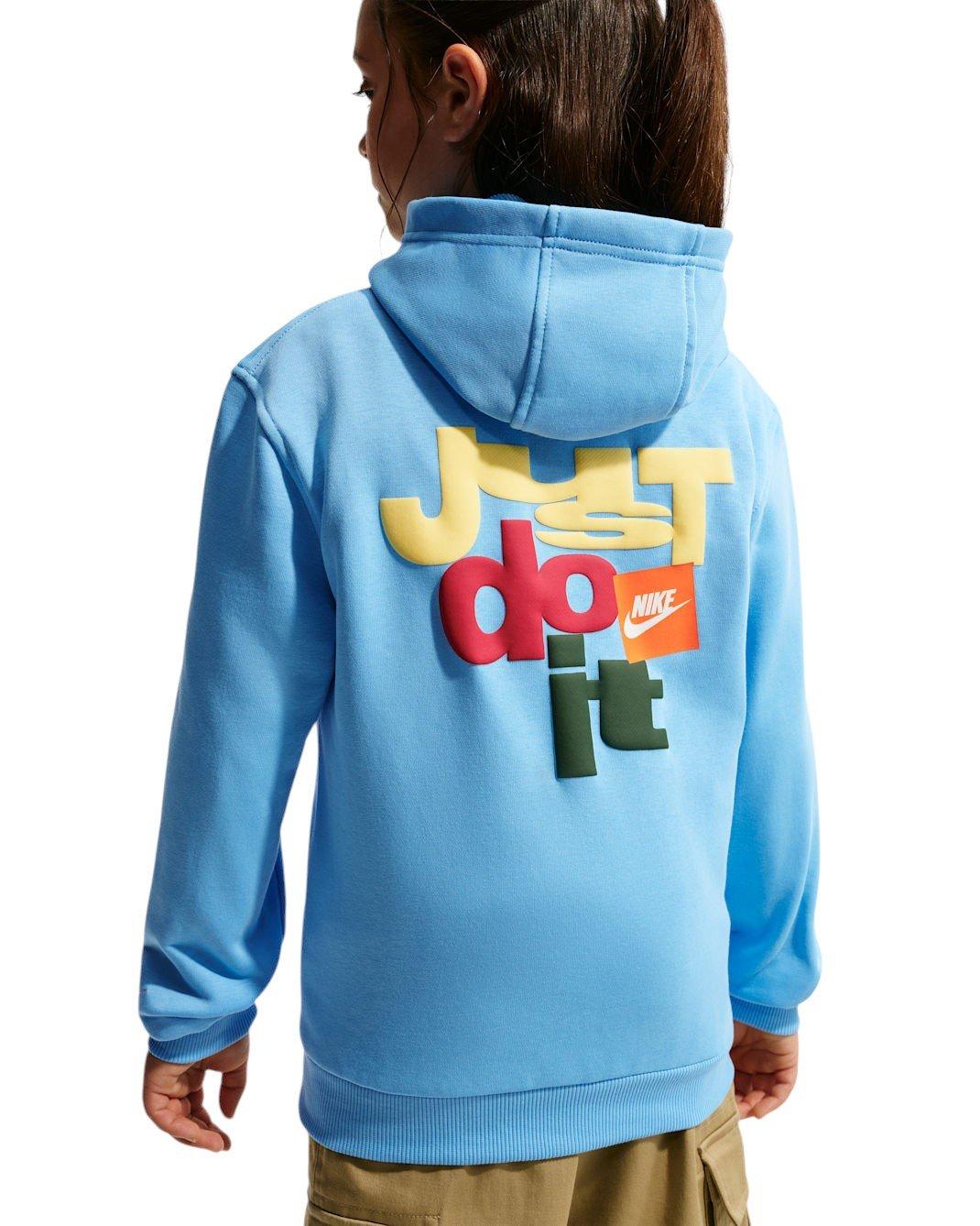 Nike Big Kids' Sportswear Club French Terry Hoodie - Football Blue - FOOTBALL BLUE Thumbnail View 5