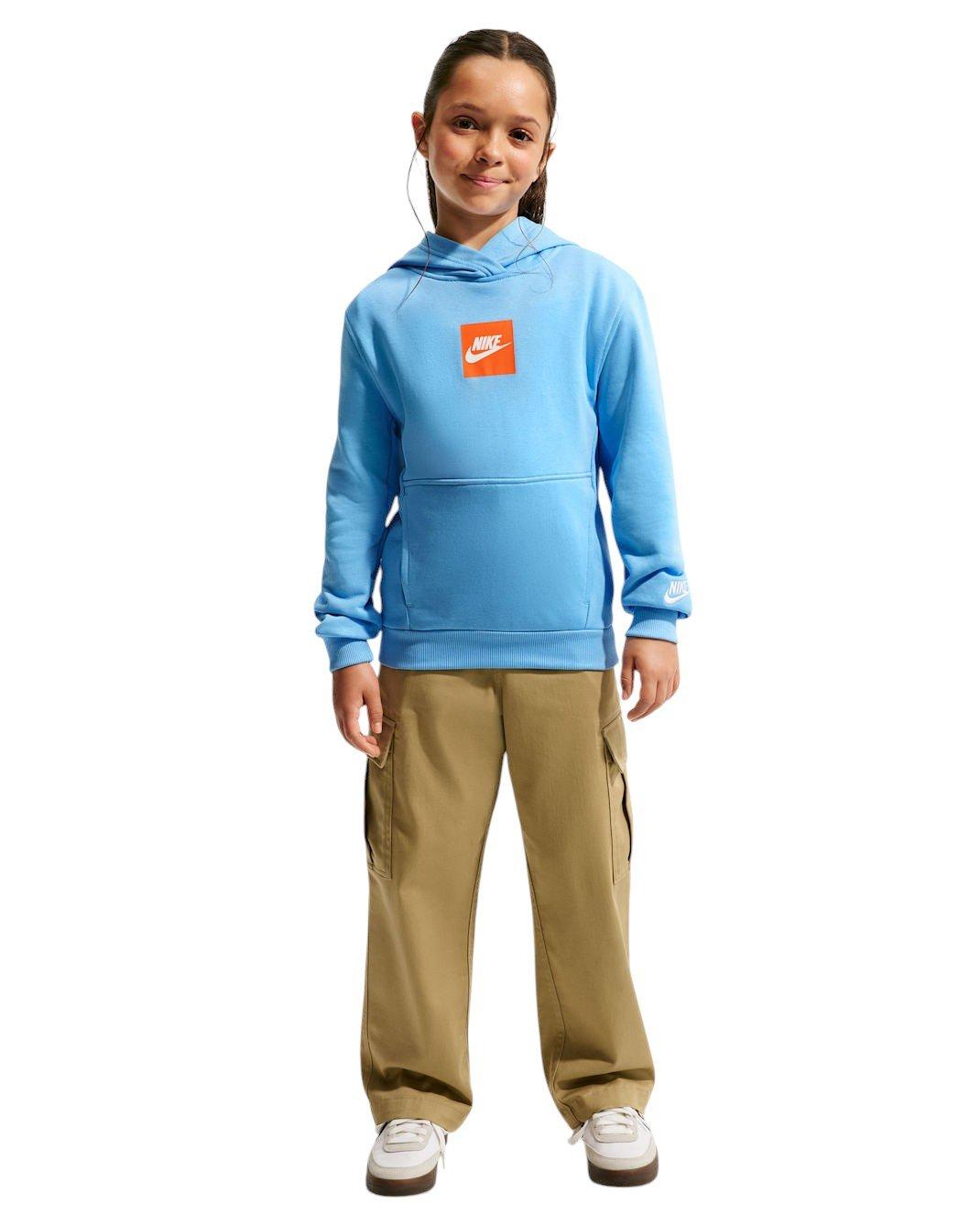 Nike Big Kids' Sportswear Club French Terry Hoodie - Football Blue - FOOTBALL BLUE Thumbnail View 7