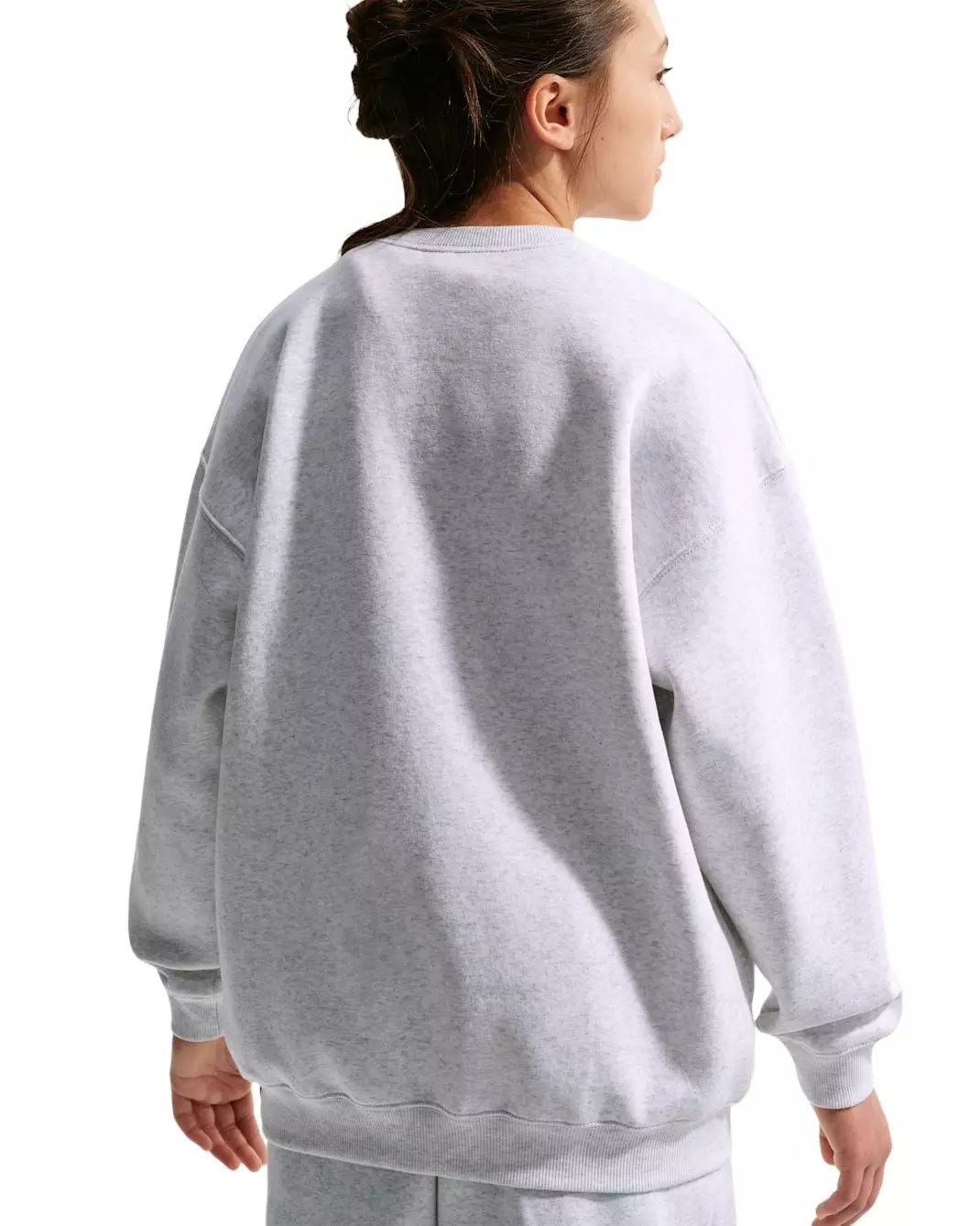 Nike Big Girls' Sportswear Studio Oversized Crewneck Sweatshirt - Grey Heather - GREY HEATHER