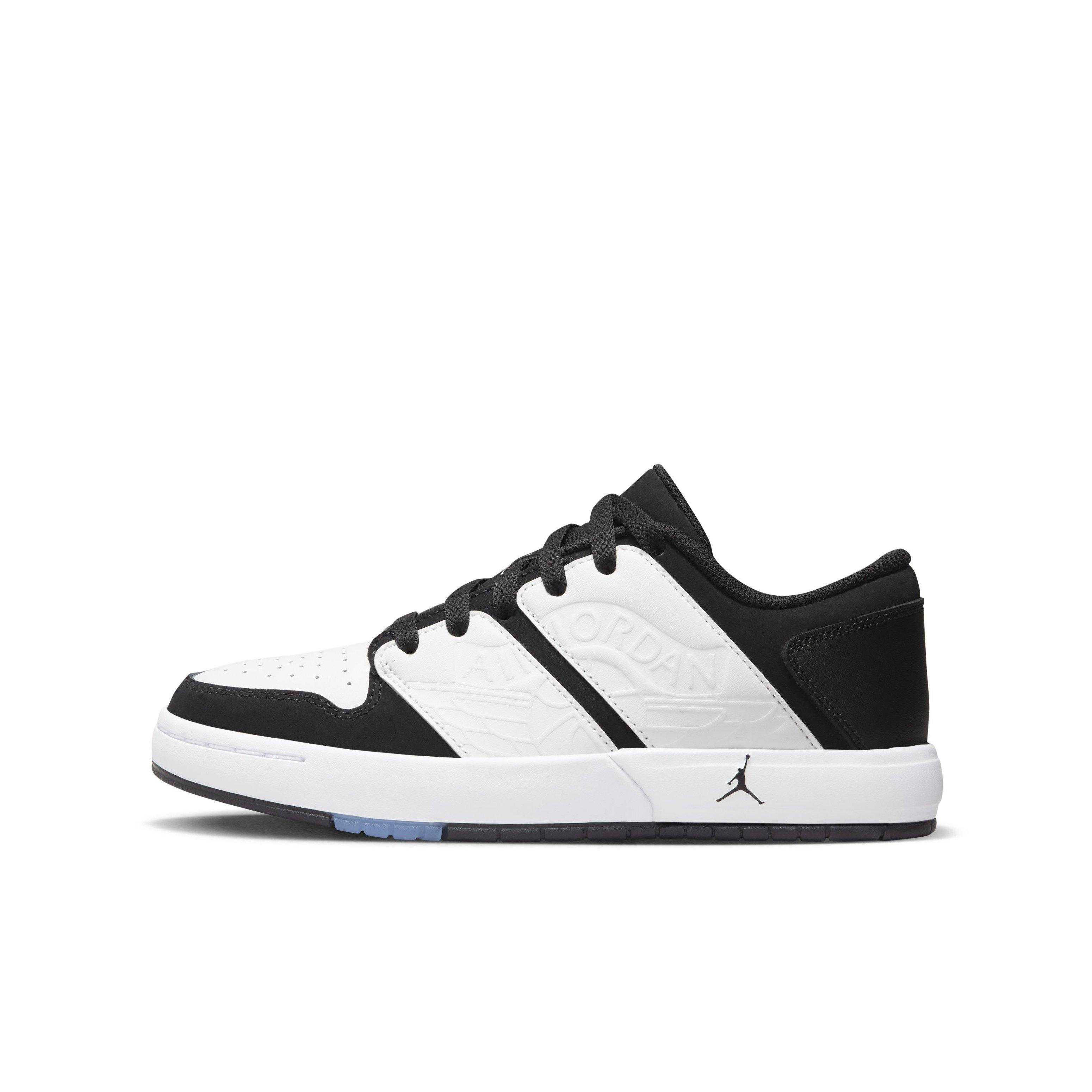 Jordan Nu Retro 1 Low Grade School Boys' "White/White/Black" Shoe