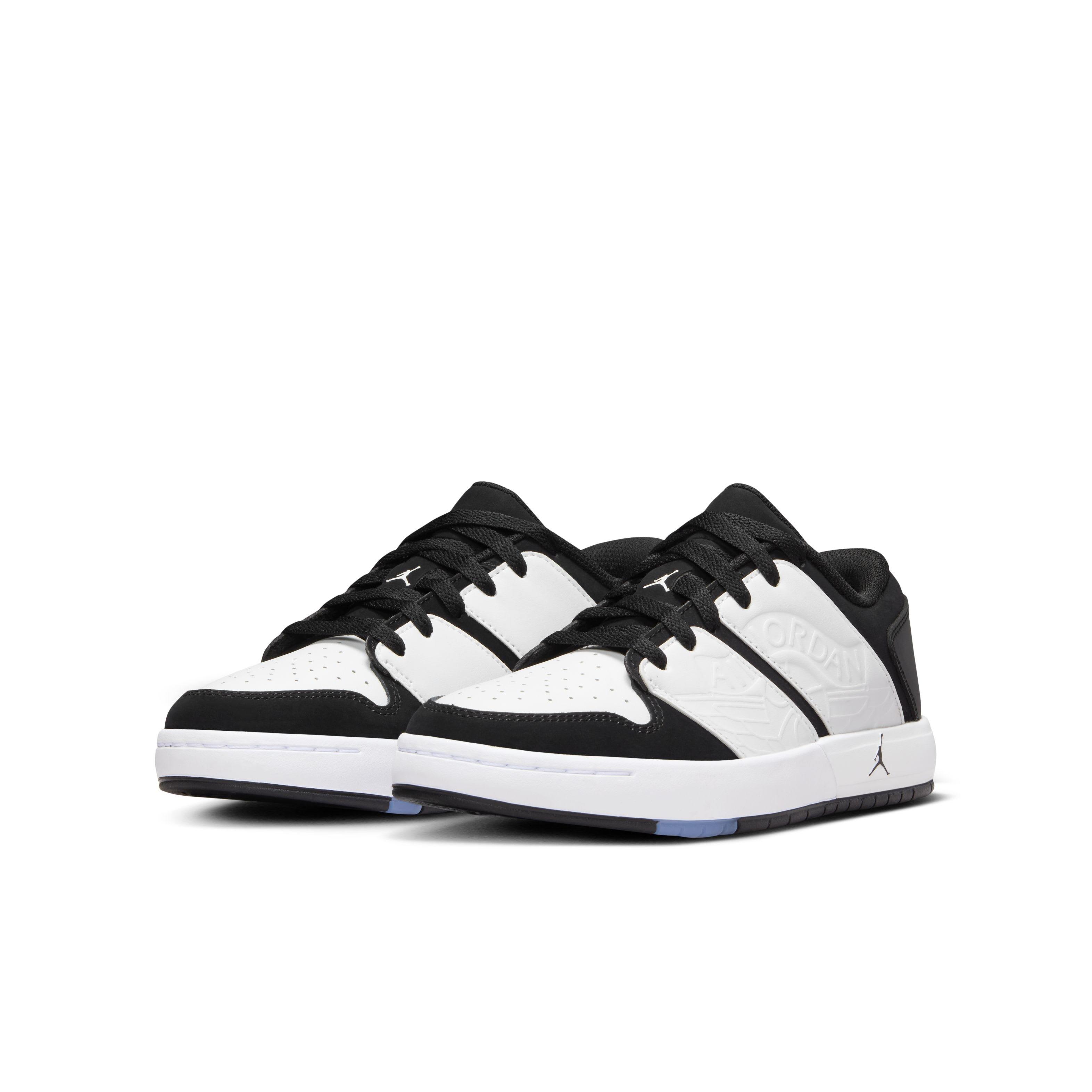 Jordan Nu Retro 1 Low Grade School Boys' "White/White/Black" Shoe