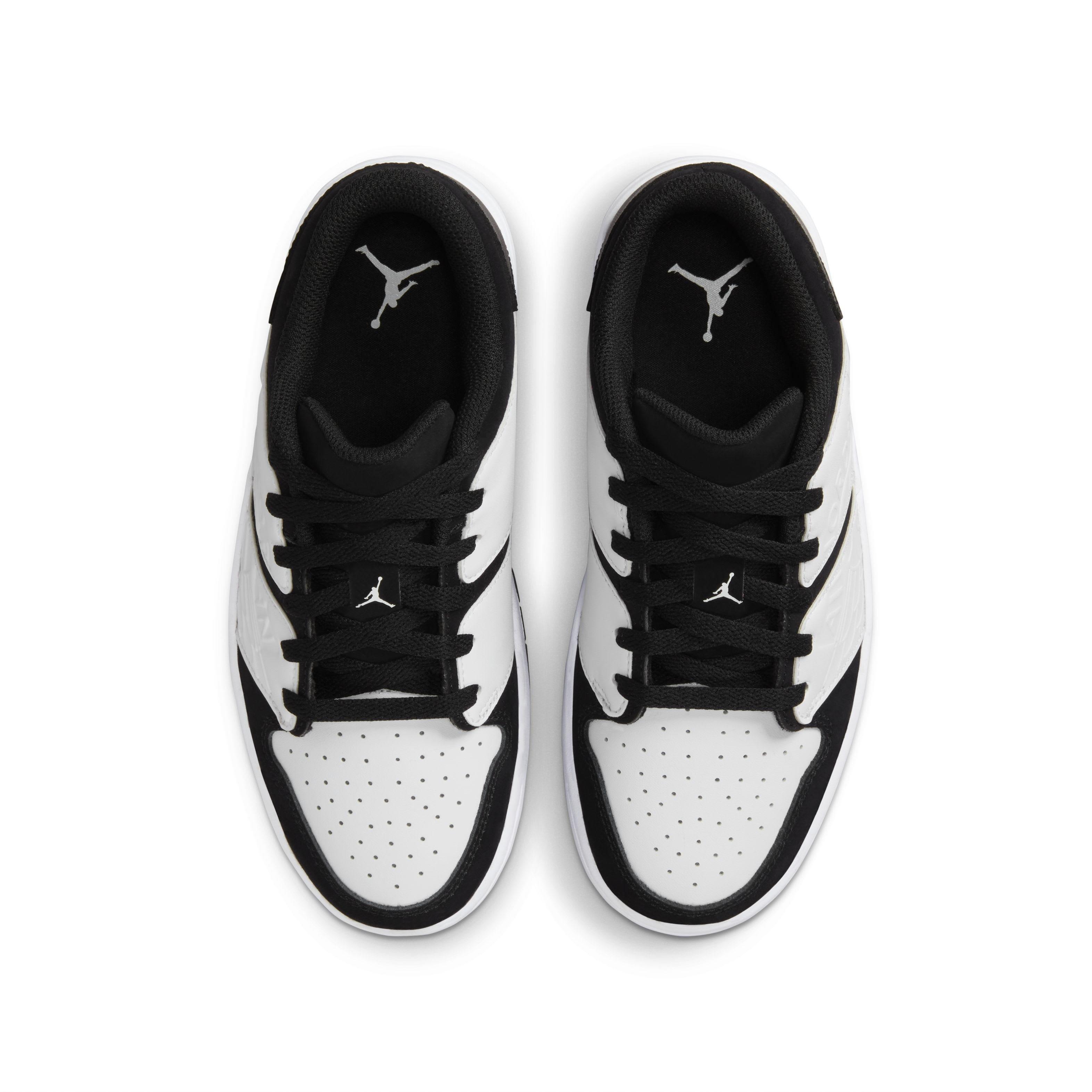 Jordan Nu Retro 1 Low Grade School Boys' "White/White/Black" Shoe