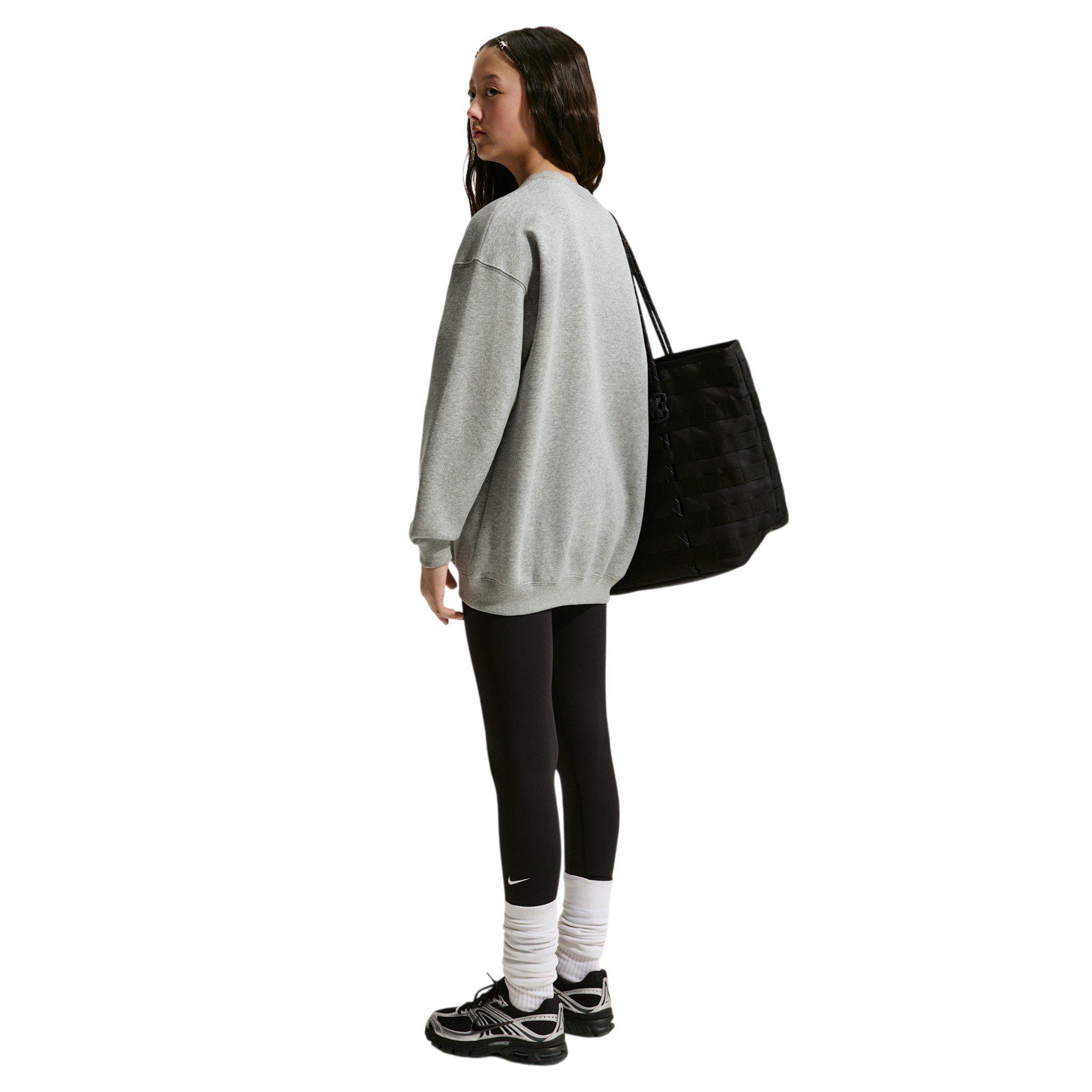 Nike Big Girls' Sportswear Studio Oversized Crewneck Sweatshirt - Grey - GREY