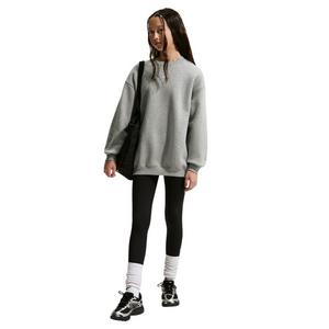 Nike Big Girls' Sportswear Studio Oversized Crewneck Sweatshirt - Grey - GREY