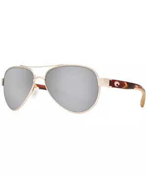 Costa Del Mar Loreto Rose Gold Silver Mirror Lens Sunglasses 