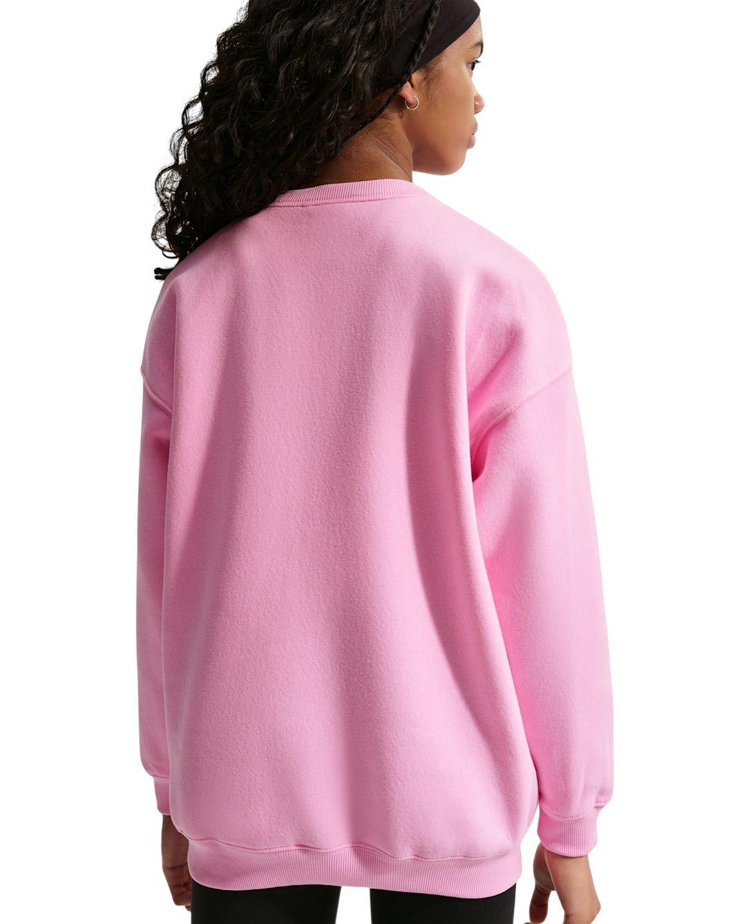 Nike Sportswear Studio Oversized Big Girls' Pink Crewneck Sweatshirt