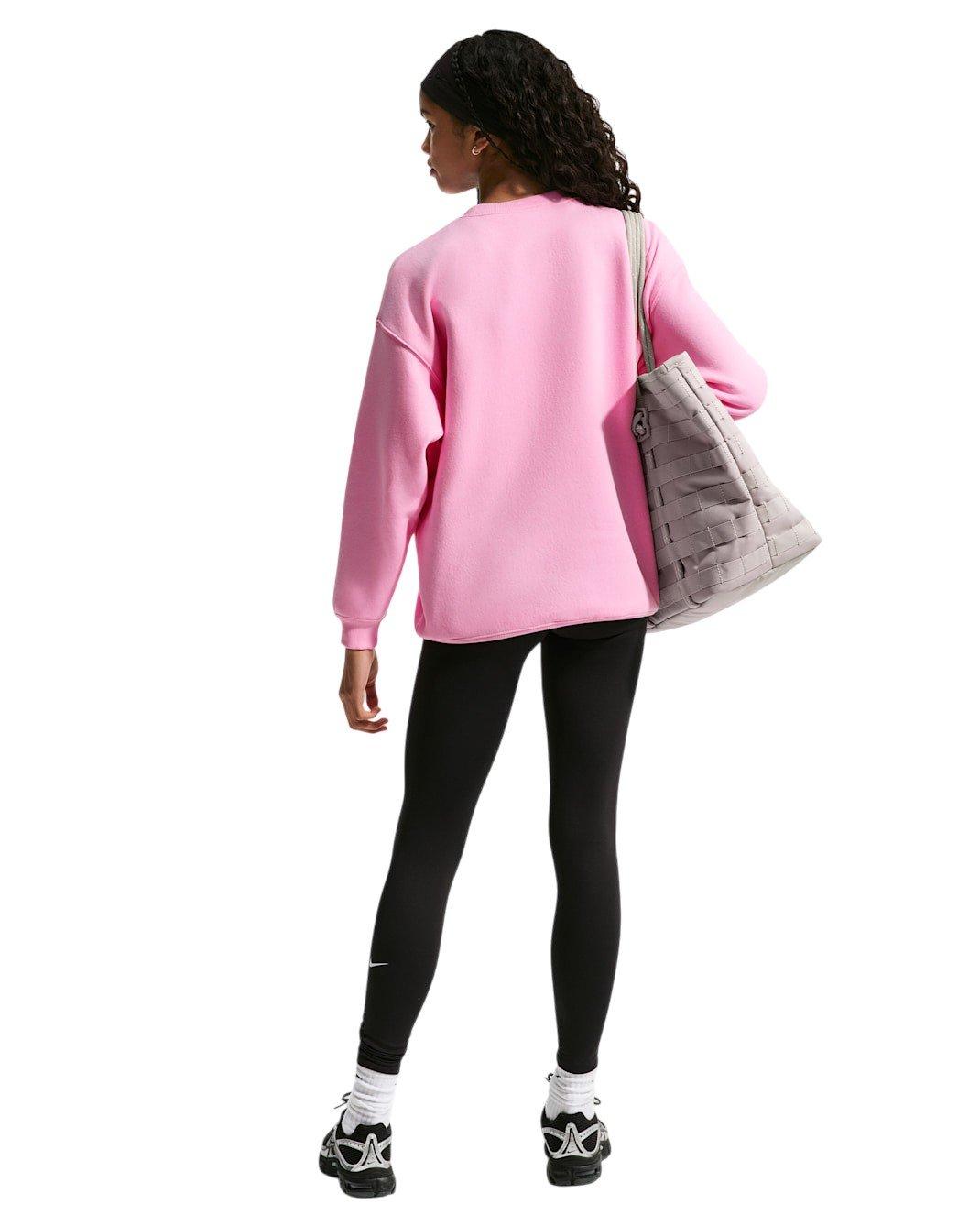 Nike Sportswear Studio Oversized Big Girls' Pink Crewneck Sweatshirt