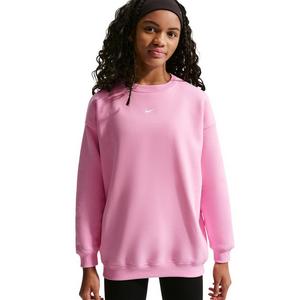 Nike Big Girls' Sportswear Studio Oversized Crewneck Sweatshirt - Pink - PINK