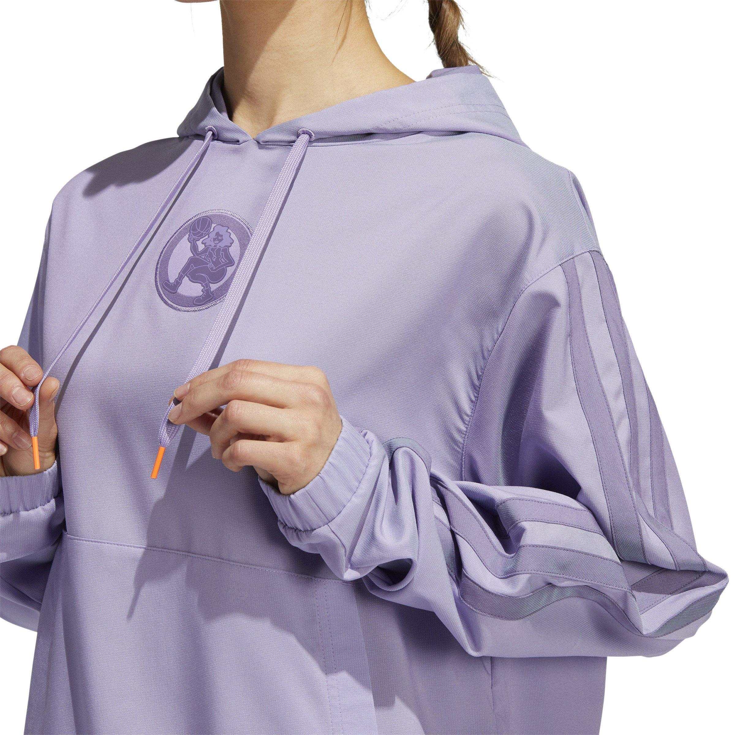 adidas originals cropped hoodie purple glow
