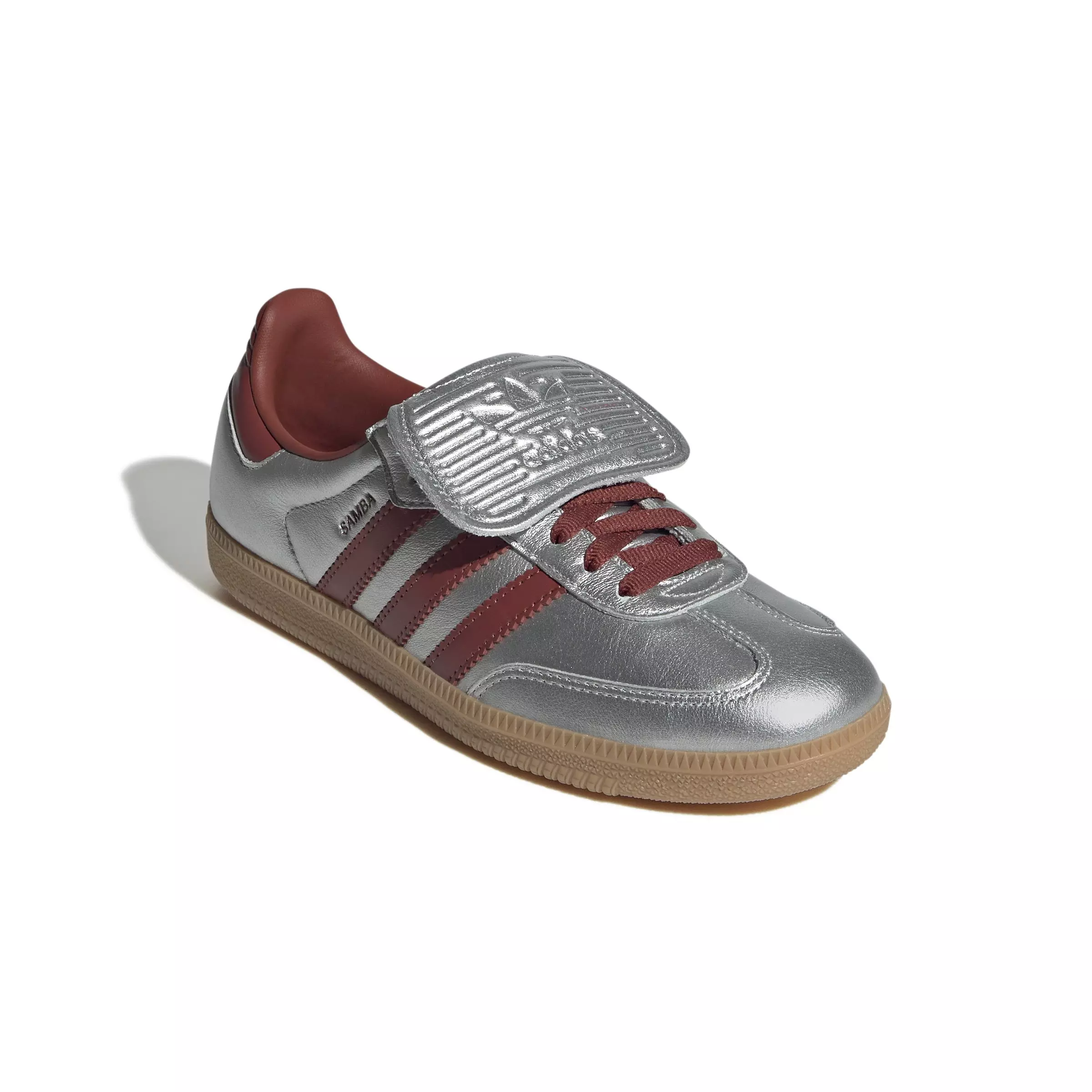 adidas Originals Samba LT "Silver Metallic/Preloved Ruby/Gum 3" Women's Shoe - SILVER/RUBY/GUM