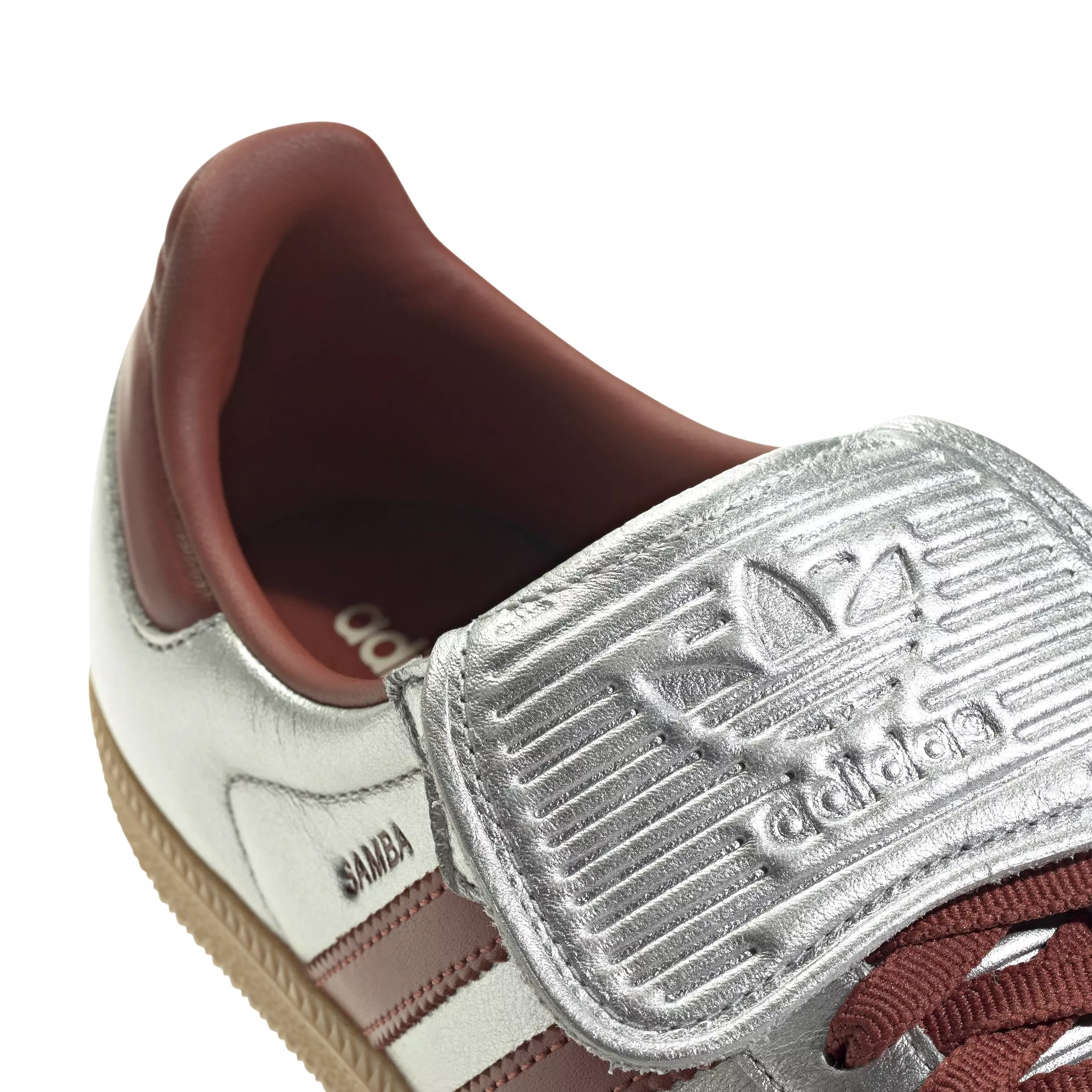 adidas Originals Samba LT "Silver Metallic/Preloved Ruby/Gum 3" Women's Shoe - SILVER/RUBY/GUM