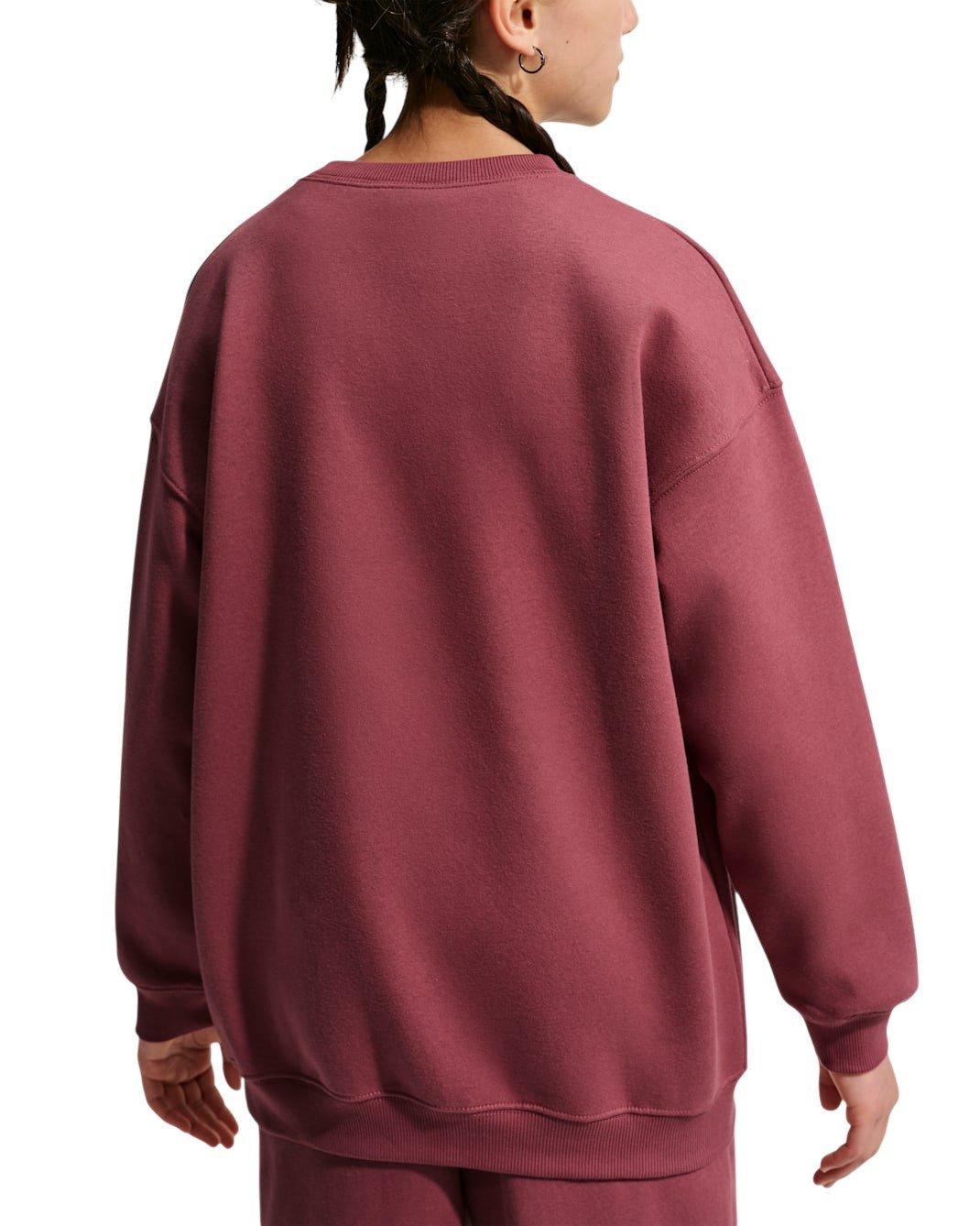 Nike Sportswear Studio Oversized Big Girls' Maroon Crewneck Sweatshirt