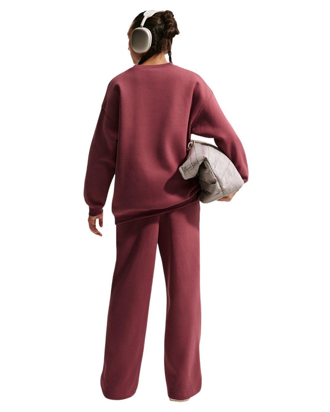 Nike Sportswear Studio Oversized Big Girls' Maroon Crewneck Sweatshirt