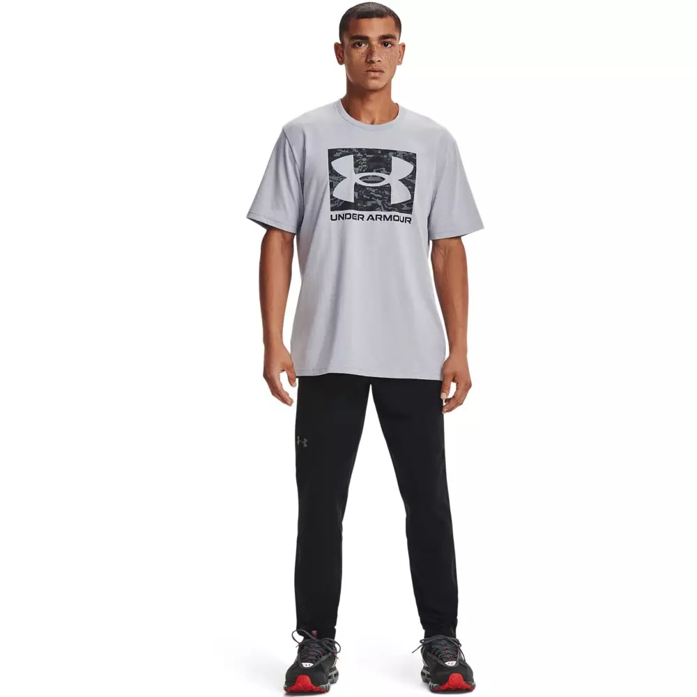 Under Armour Men's ABC Camo Boxed Logo Tee - Black - LT GREY