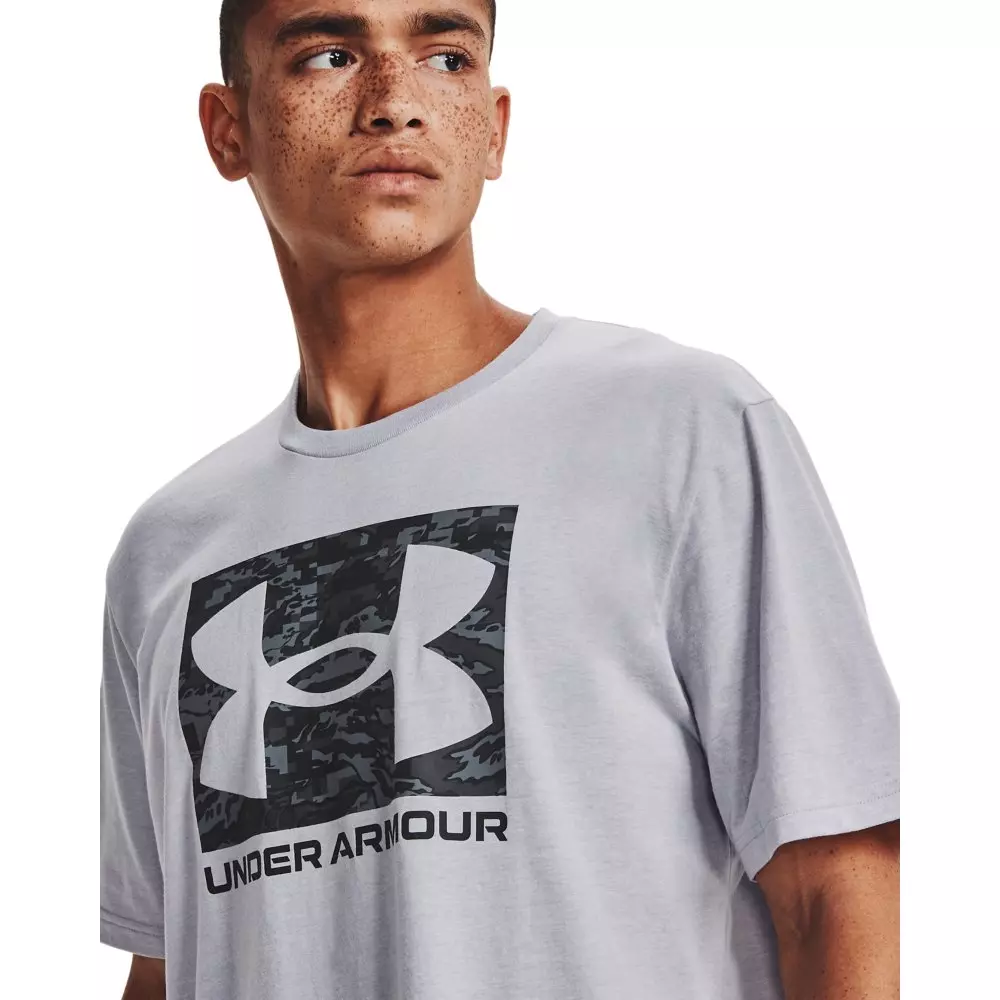 Under Armour Men's ABC Camo Boxed Logo Tee - Black - LT GREY