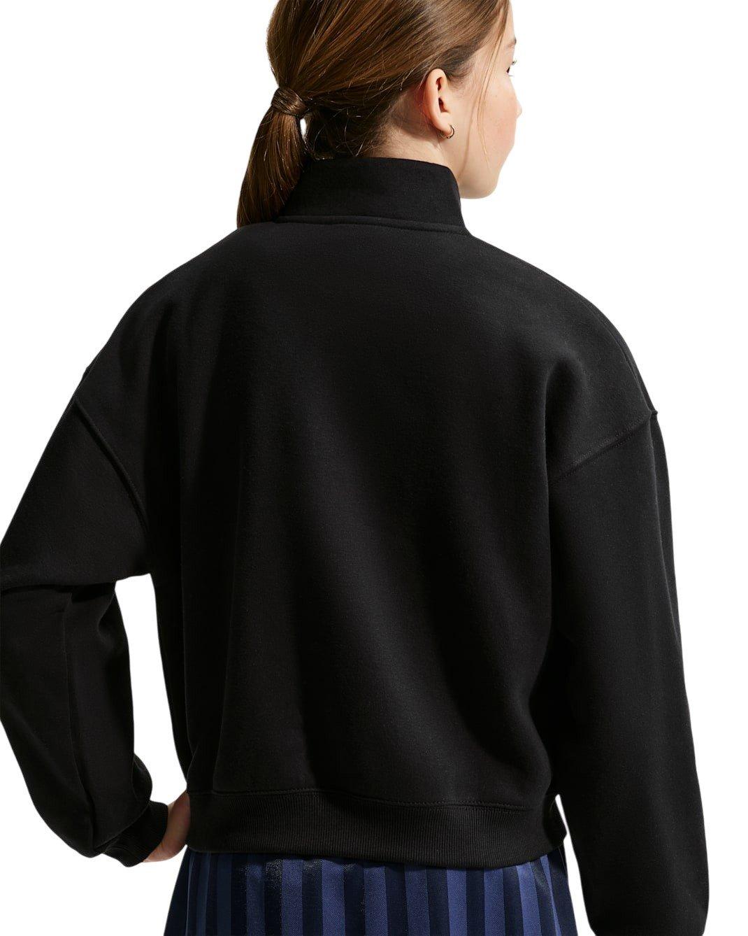 Nike Sportswear Studio Fleece Big Girls' Black Oversized 1/4 Zip