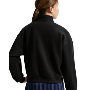 Nike Big Girls' Sportswear Studio Fleece Oversized 1/4 Zip - Black