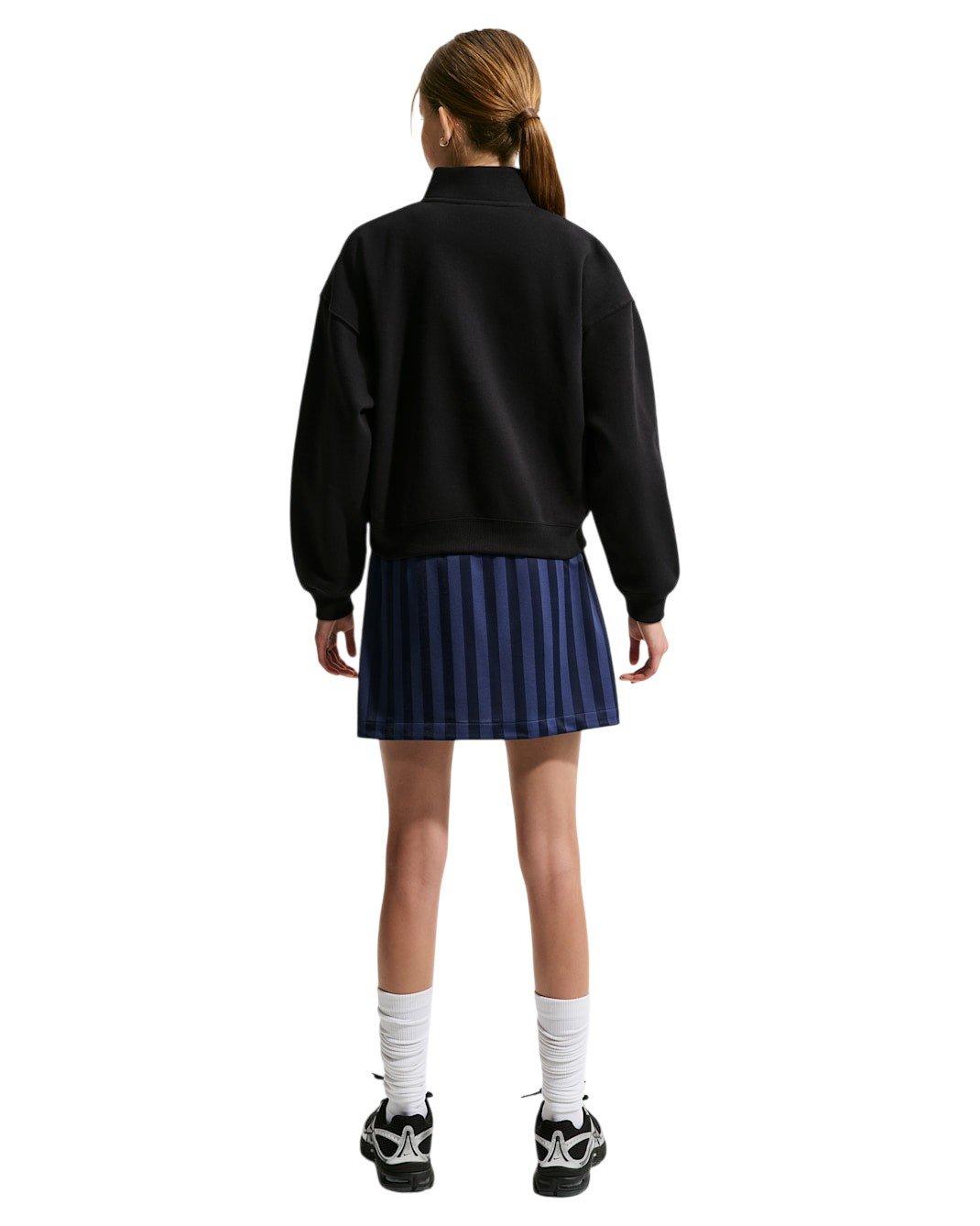 Nike Sportswear Studio Fleece Big Girls' Black Oversized 1/4 Zip
